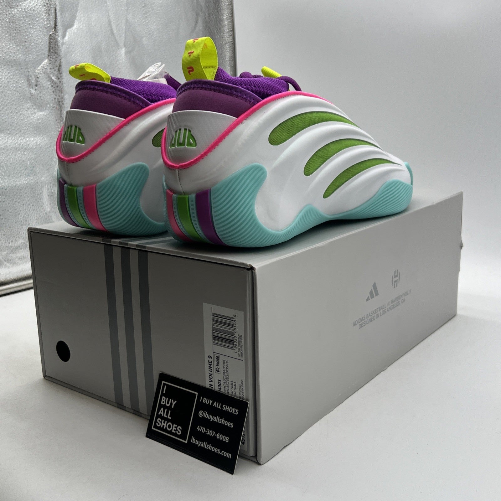 Size 14 - adidas Jalen Williams x Harden Vol. 9 White Lucid Lime Pink (JQ4003)