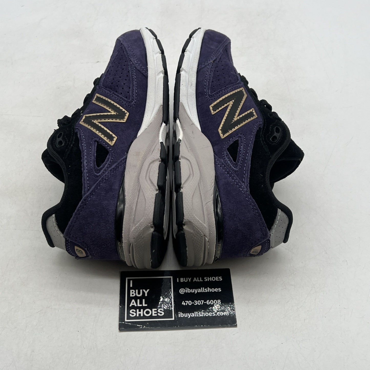 Size 2 - New Balance 990v4 Black/Purple Suede - (KJ990B4G)