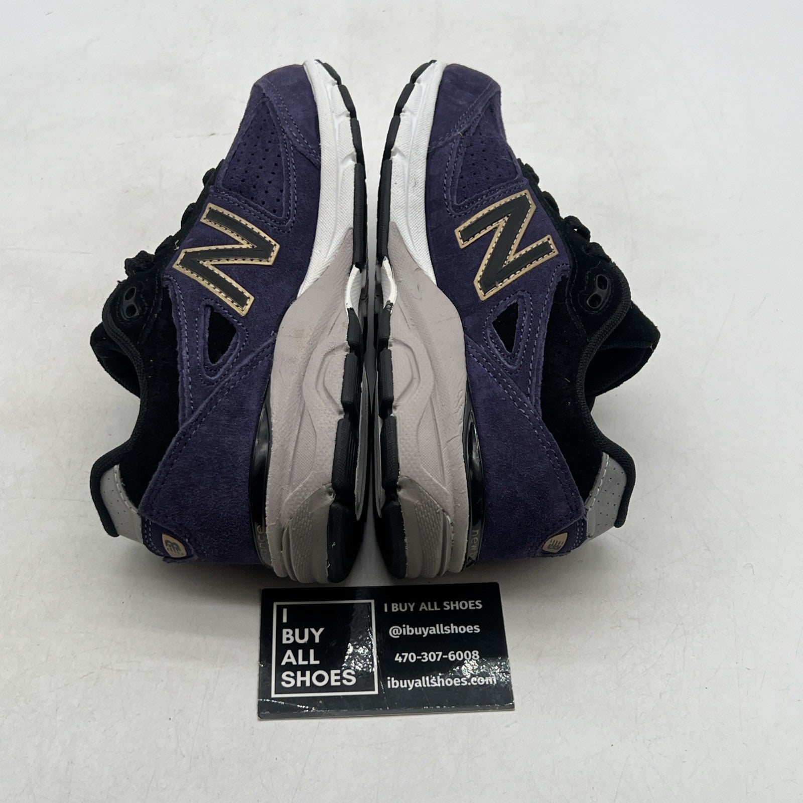 Size 2 - New Balance 990v4 Black/Purple Suede - (KJ990B4G)