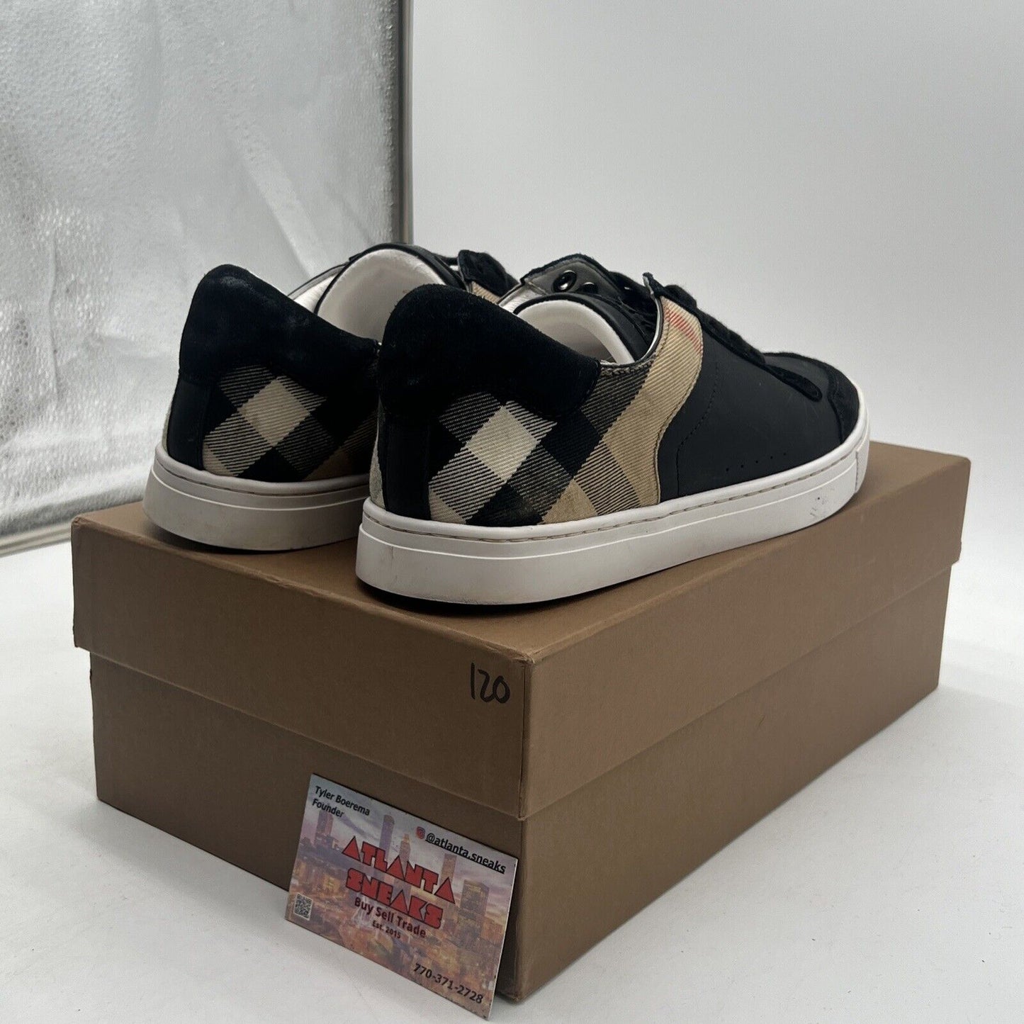 Size 10.5 - Burberry House Check Low Black White Tan Red (8024124)