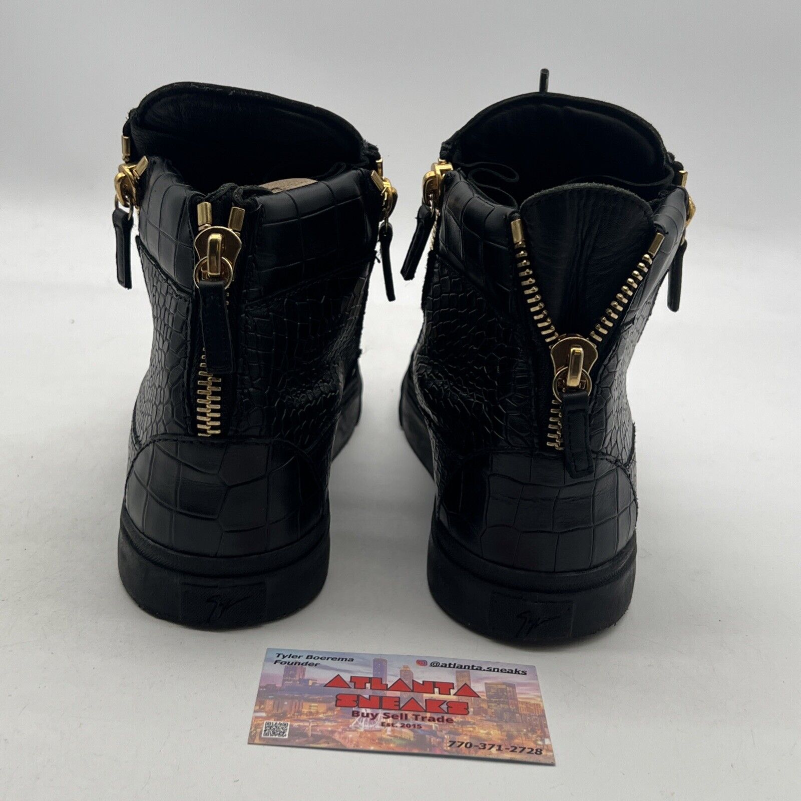Size 9.5 - Giuseppe Zanotti Embossed High Top Sneakers In Leather Men Black