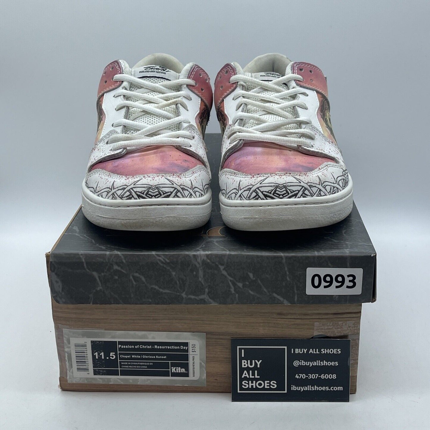 Size 11.5 - Kito Wares "Passion Of Christ, Resurrection Day" SB Dunk Low Style