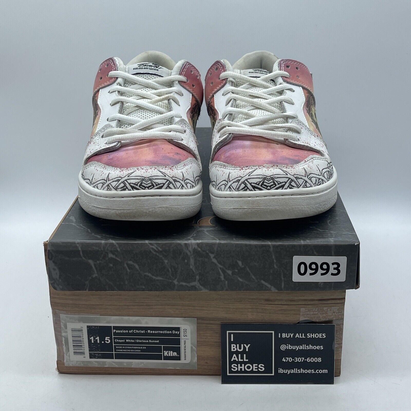 Size 11.5 - Kito Wares "Passion Of Christ, Resurrection Day" SB Dunk Low Style