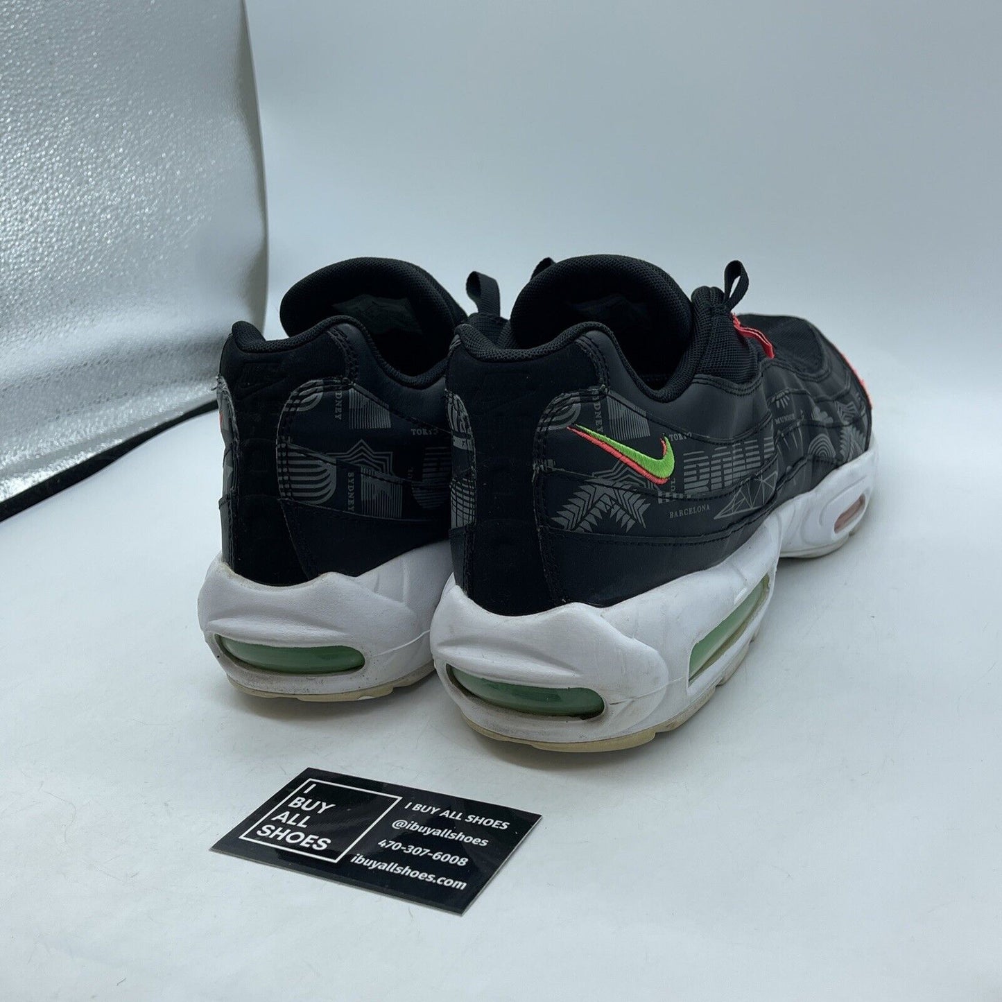 Size 13 - Nike Air Max 95 Worldwide Black Green Suede Leather (CQ9743-001)