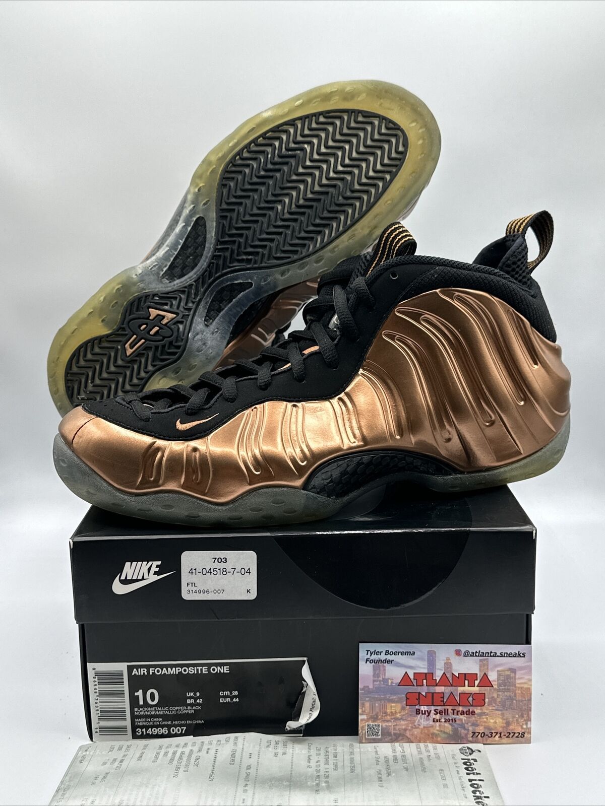 Size 10 - Nike Air Foamposite One Copper 2017