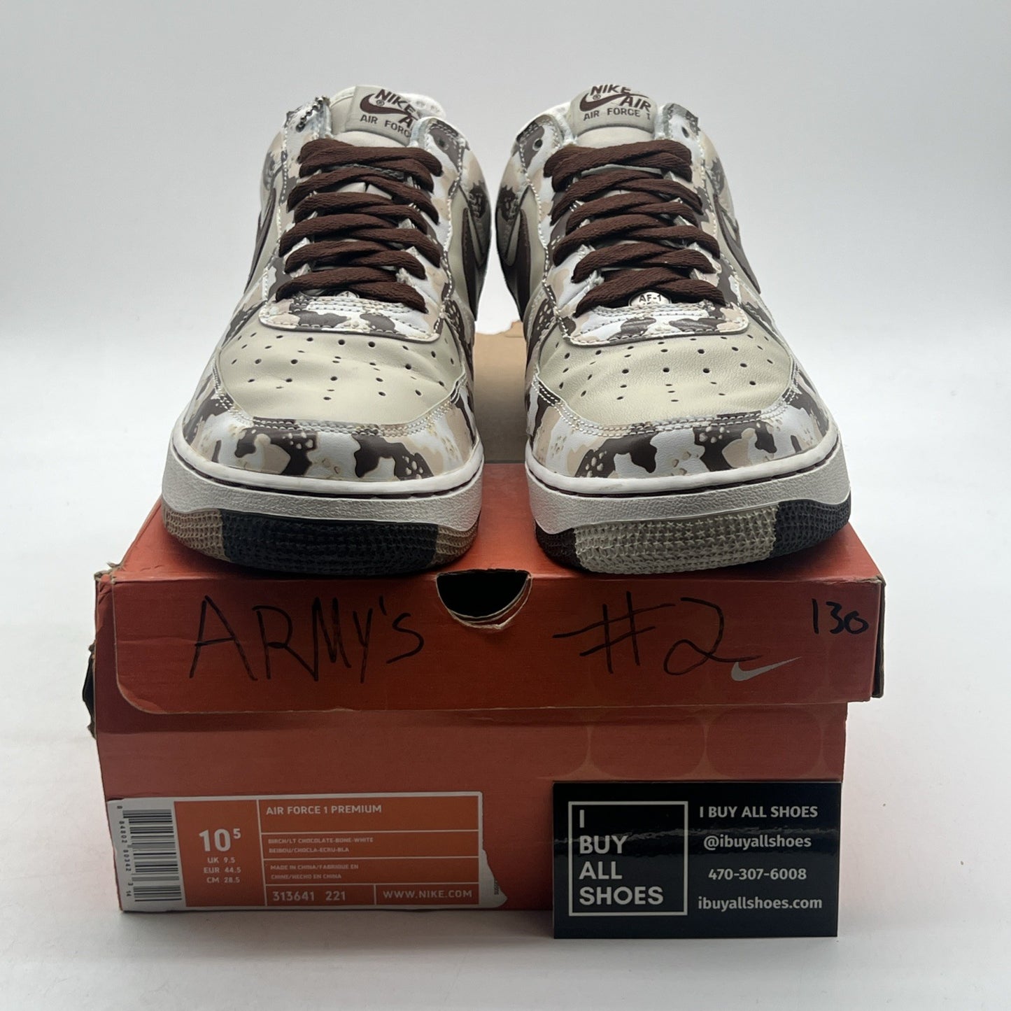 Size 10.5 - Nike Air Force 1 Low Brown (313641-221)