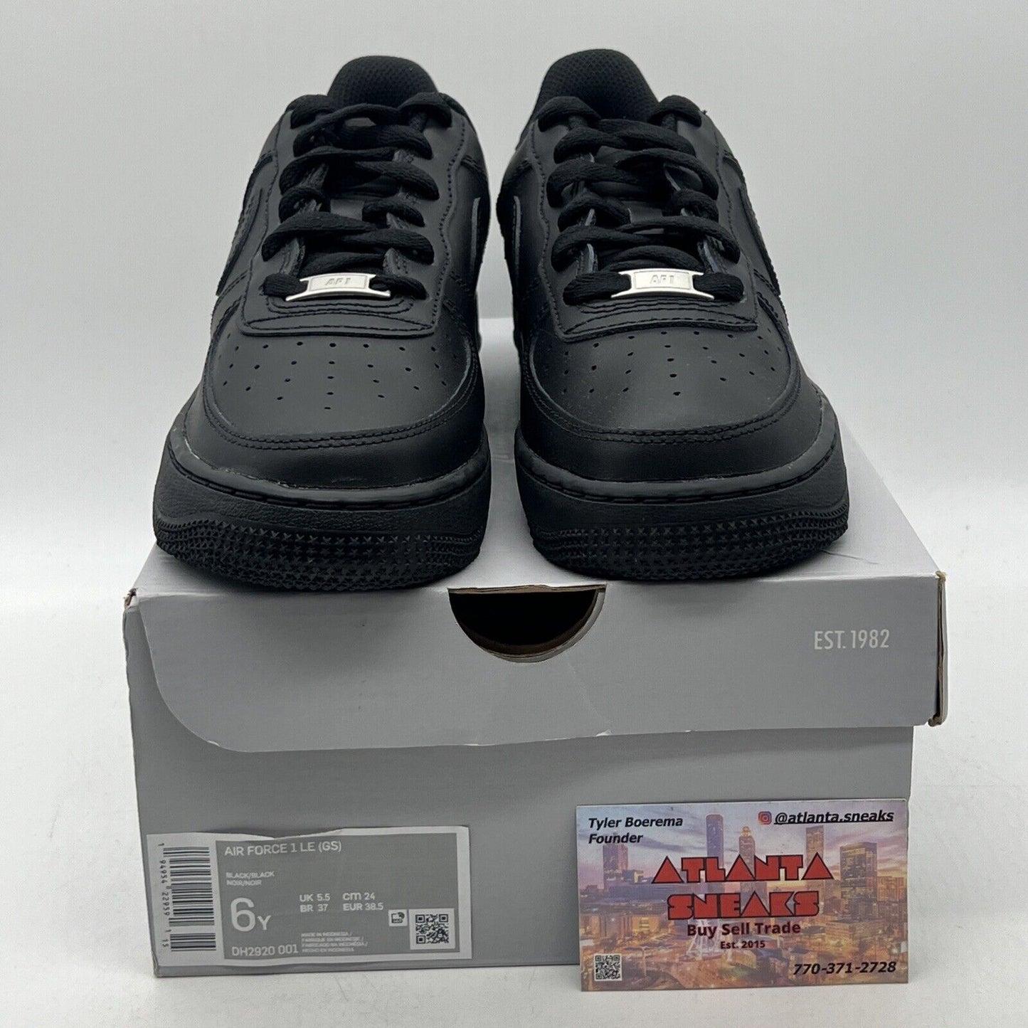 Size 6Y - Nike Air Force 1 '07 Low Triple Black Leather (DH2920-001)