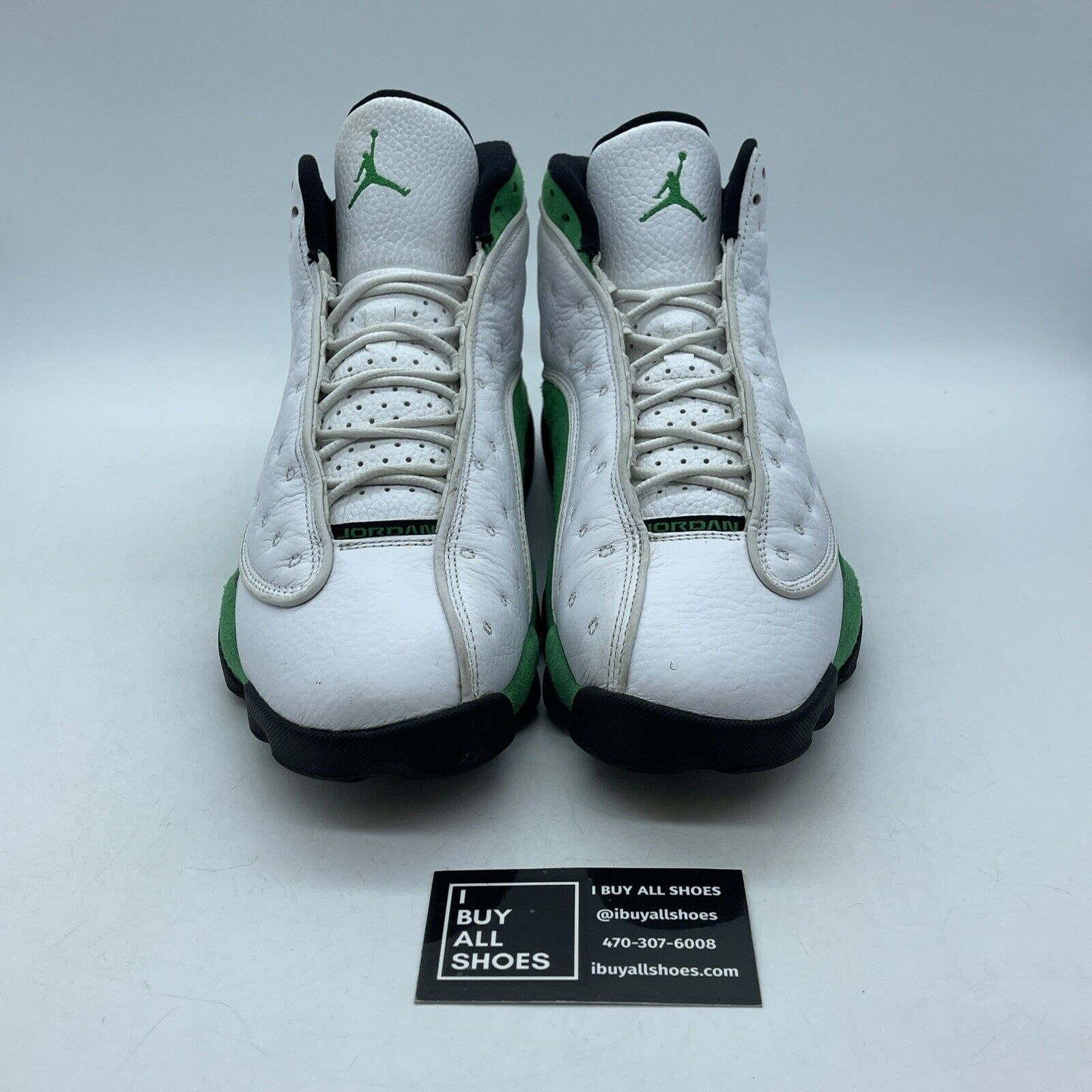Size 9 - Jordan 13 Retro Lucky Green Black White Suede Leather (DB6537-113)