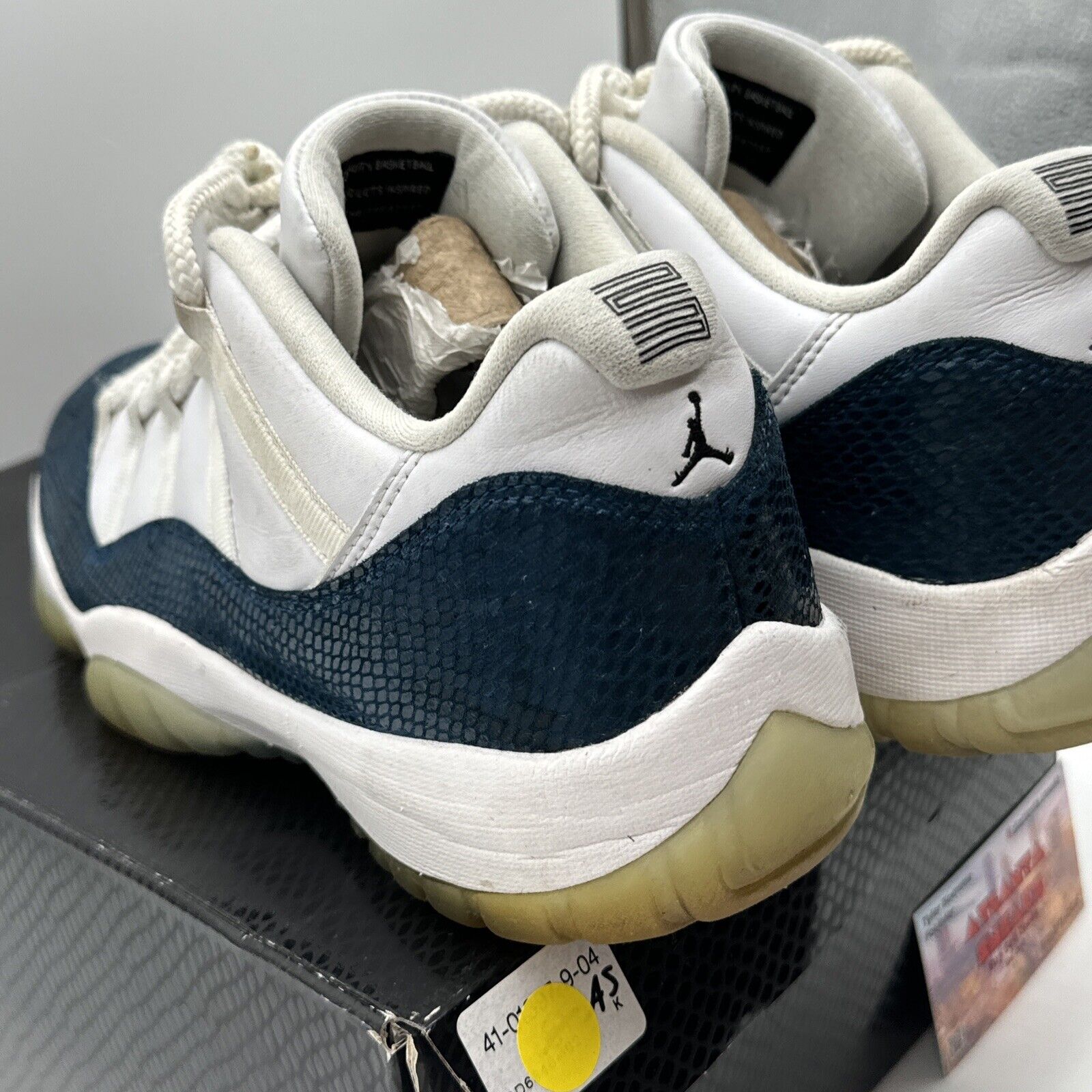 Size 12 - Jordan 11 Retro Low Snakeskin 2019 Navy White Ice Sole With Box