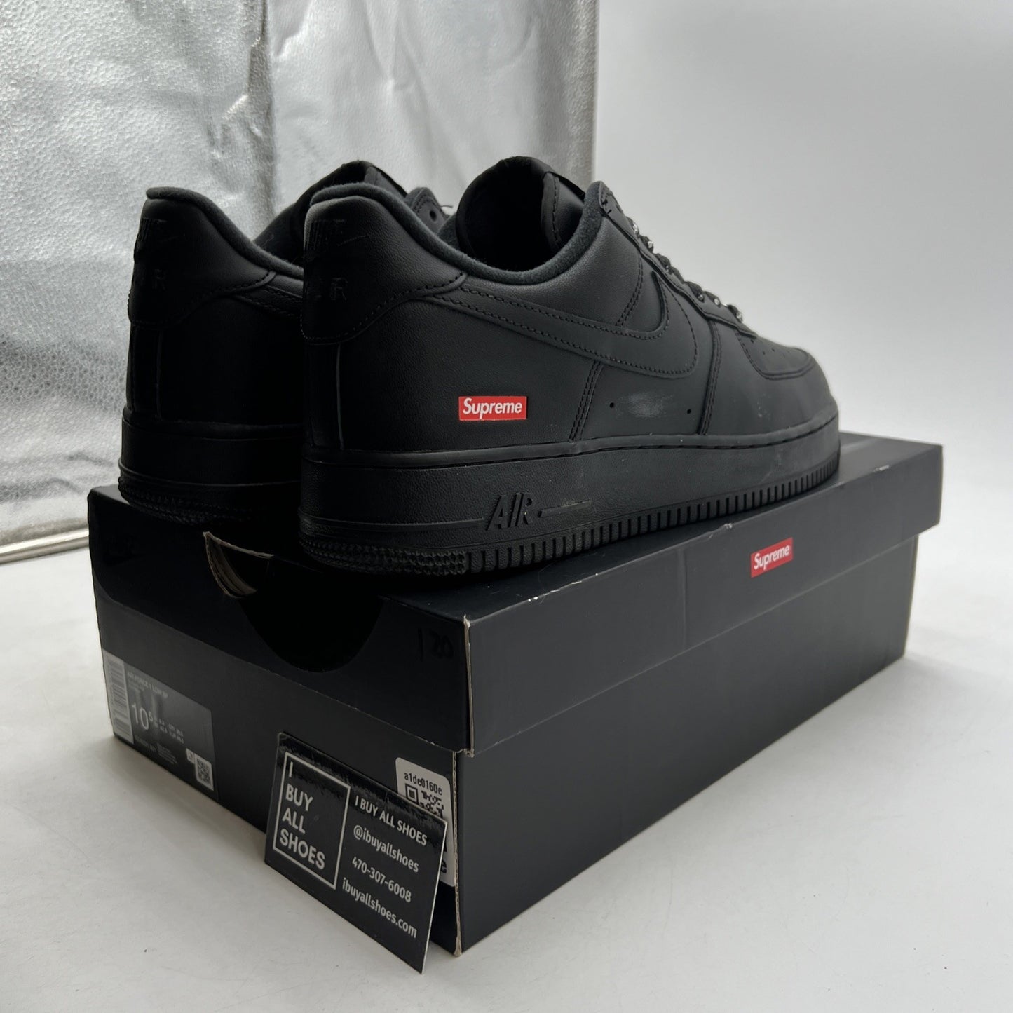 Size 10.5 - Nike Air Force 1 Low x Supreme Box Logo - Black (CU9225-001)