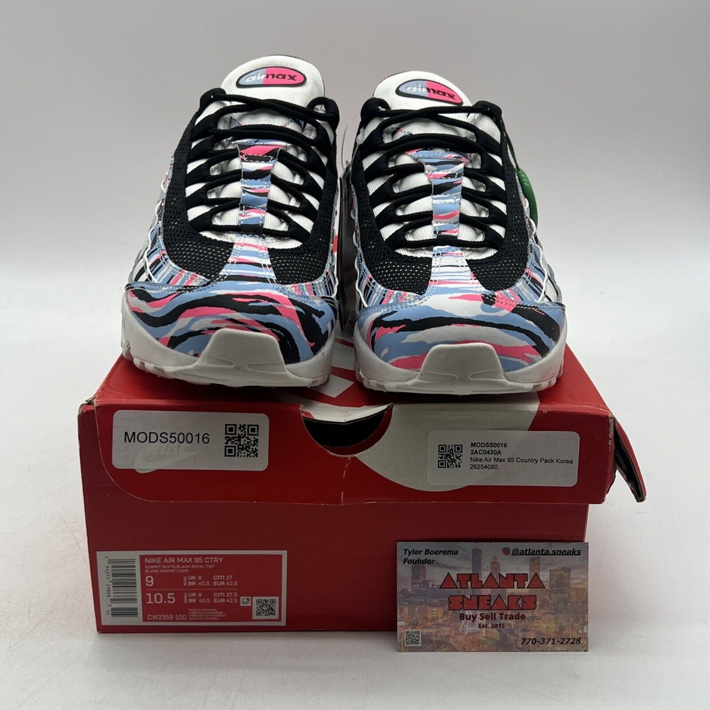 Size 9 - Nike Air Max 95 South Korea Black Pink White Leather (CW2359-100)