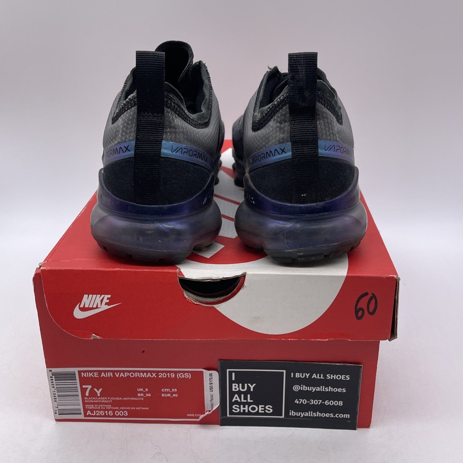 Size 7Y (GS) - Nike Air VaporMax 2019 Low Throwback Future (AJ2616-003)