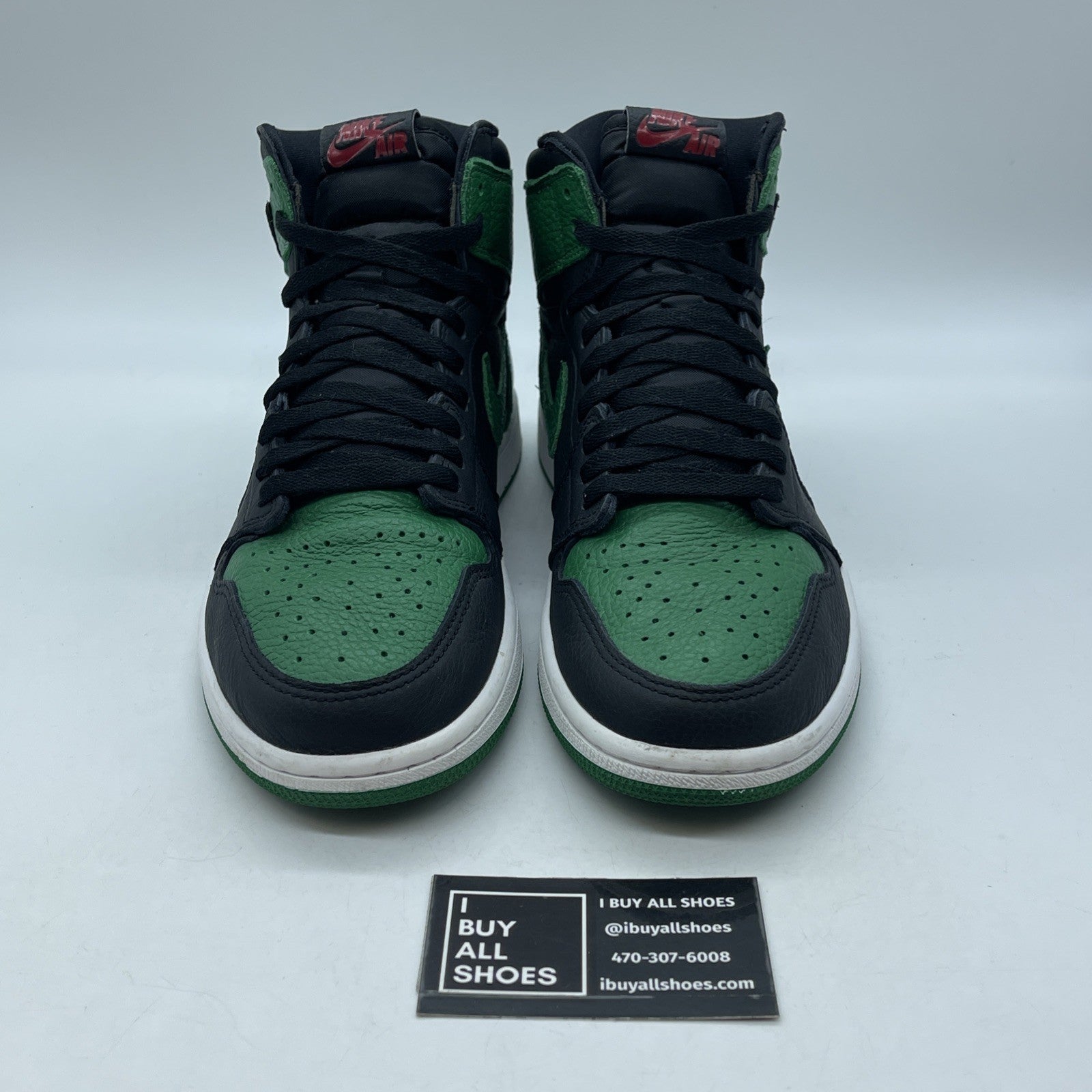 Size 10 - Jordan 1 Retro OG High Pine Green 2.0 Black Leather (555088-030)