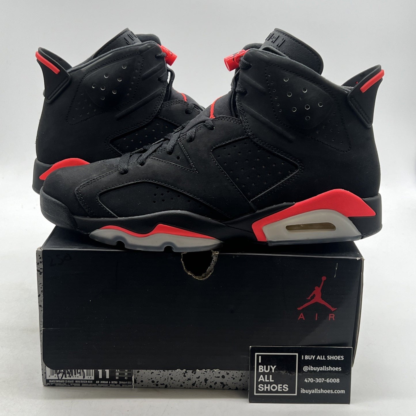 Size 11 - Air Jordan 6 Retro Infrared Black 2014 (384664-023)