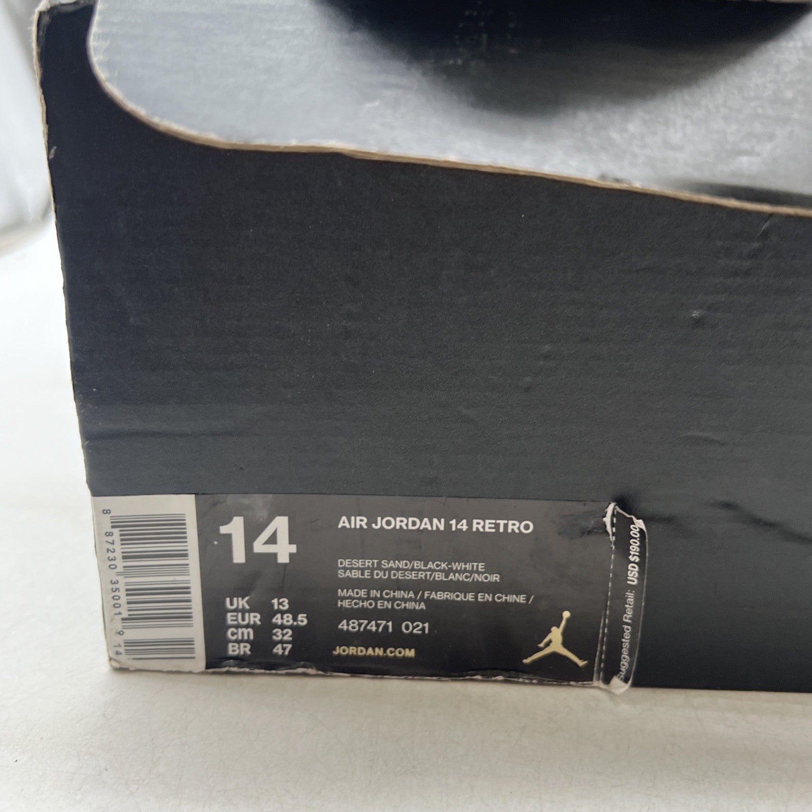 Size 14 - Air Jordan 14 Retro Desert Sand (487471-021)