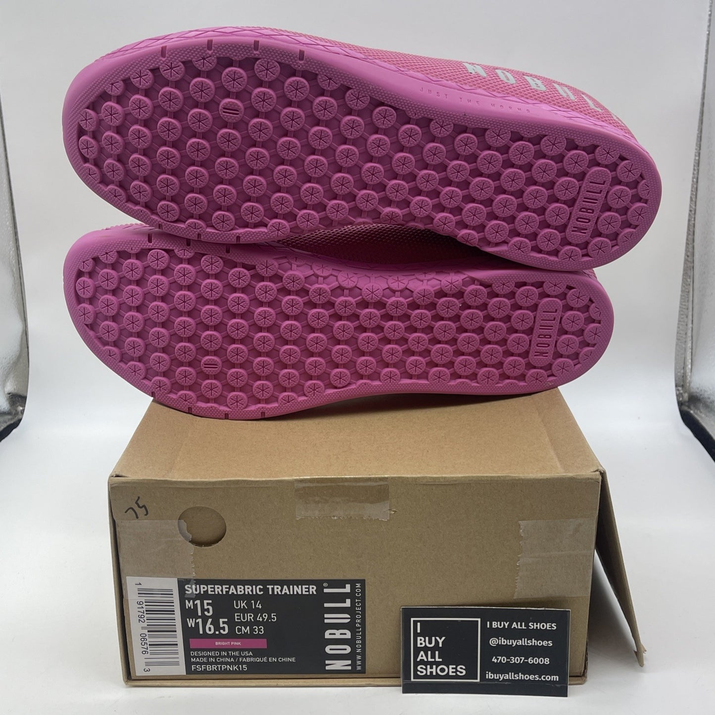 Size 15 - NOBULL Unisex Pink Athletic Trainers Suede Purple Silver (G4MF21EF29)