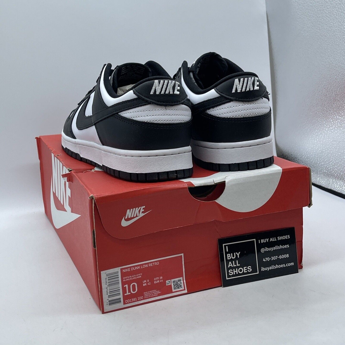 Size 10 - Nike Dunk Low Black White Suede Leather (DD1391-100)