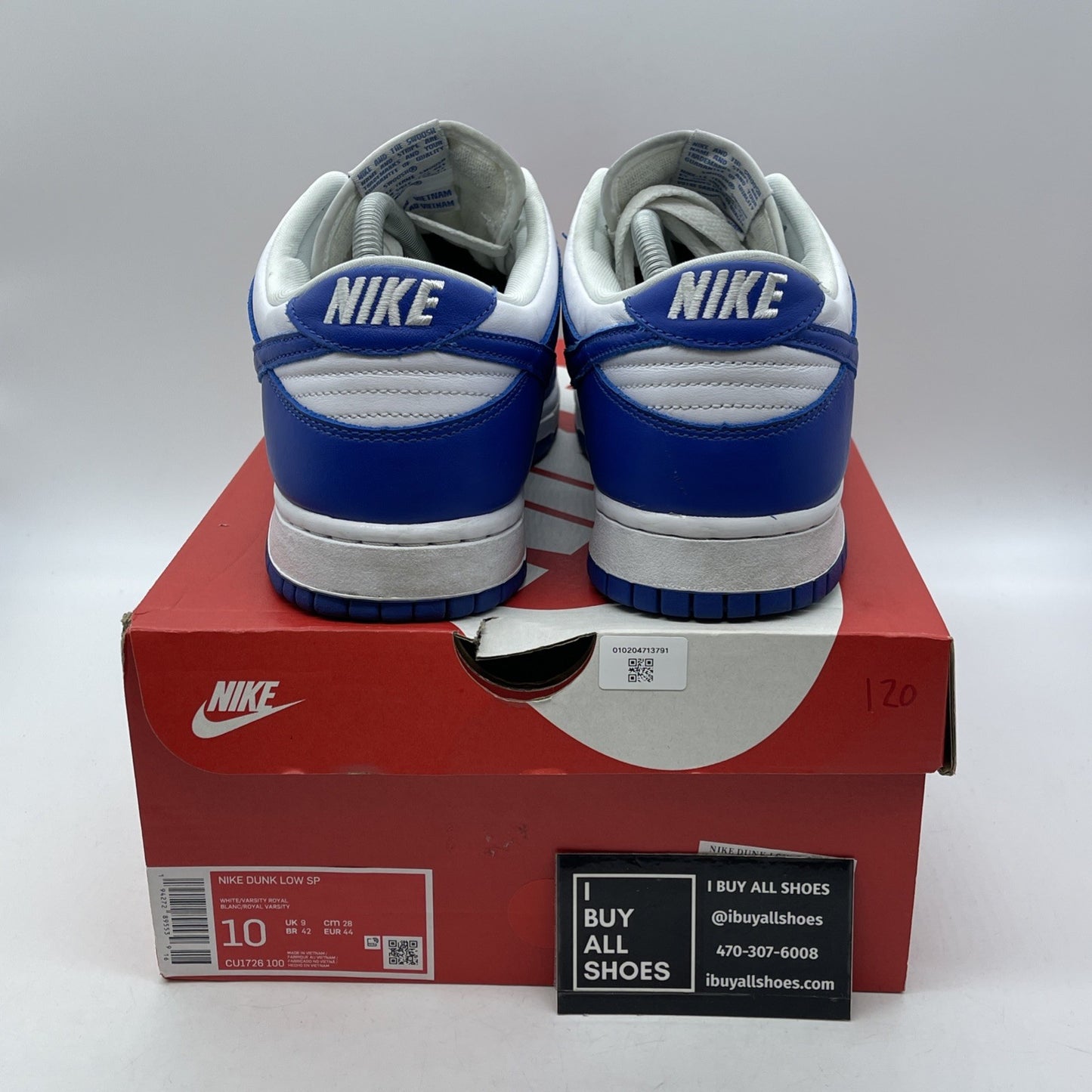 Size 10 - Nike Dunk Low Retro SP Kentucky 2020 Blue White (CU1726-100)