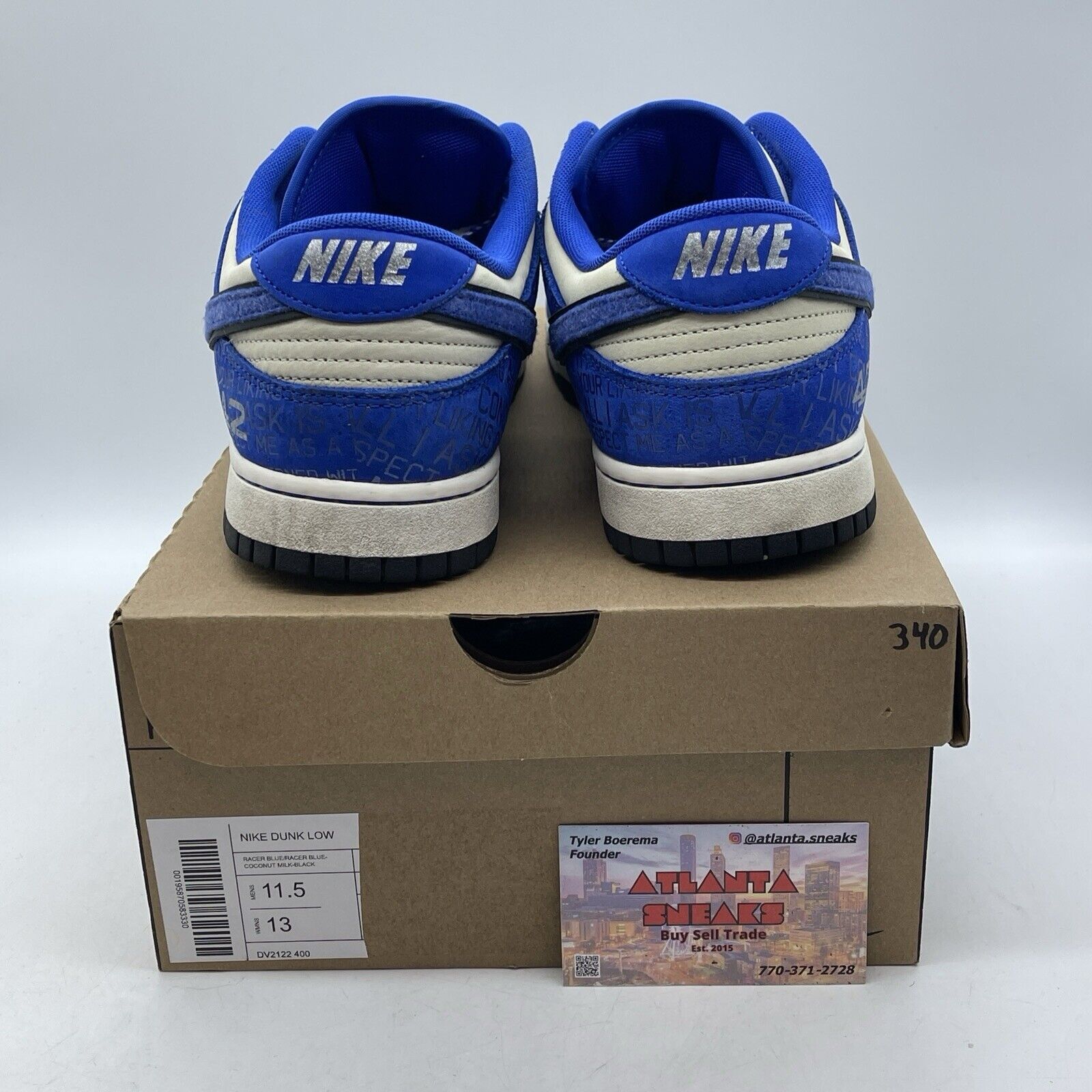 Size 11.5 - Nike Dunk Low Jackie Robinson Blue Grey Suede Leather (DV2122-400)
