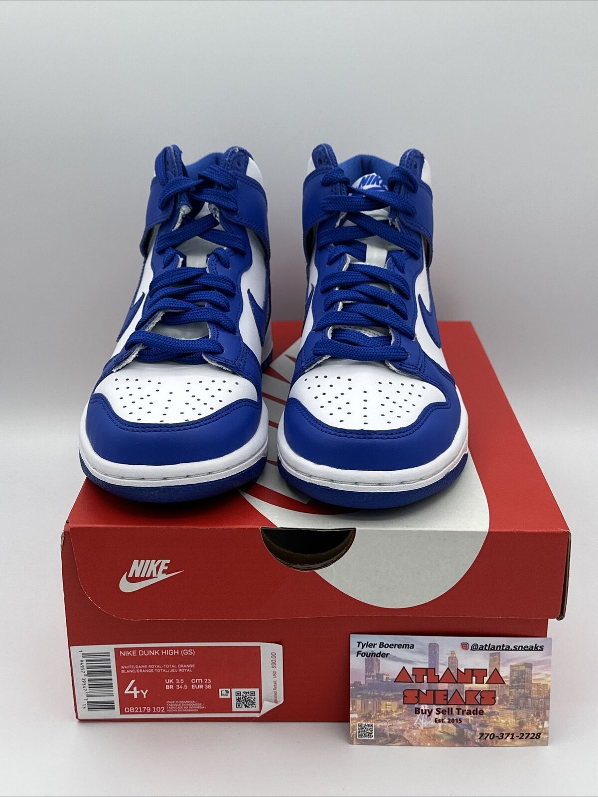 Size 4 - Nike Dunk High Game Royal 2021