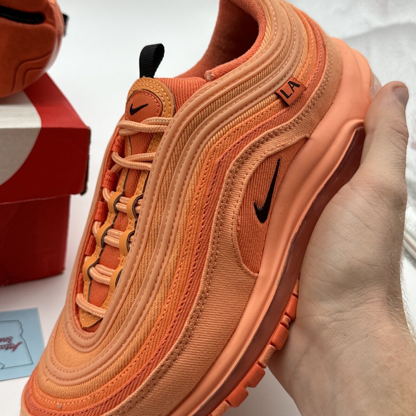 Nike Air Max 97 GS Special City LA Orange Cream Los Angeles  6.5y / Women sz 8