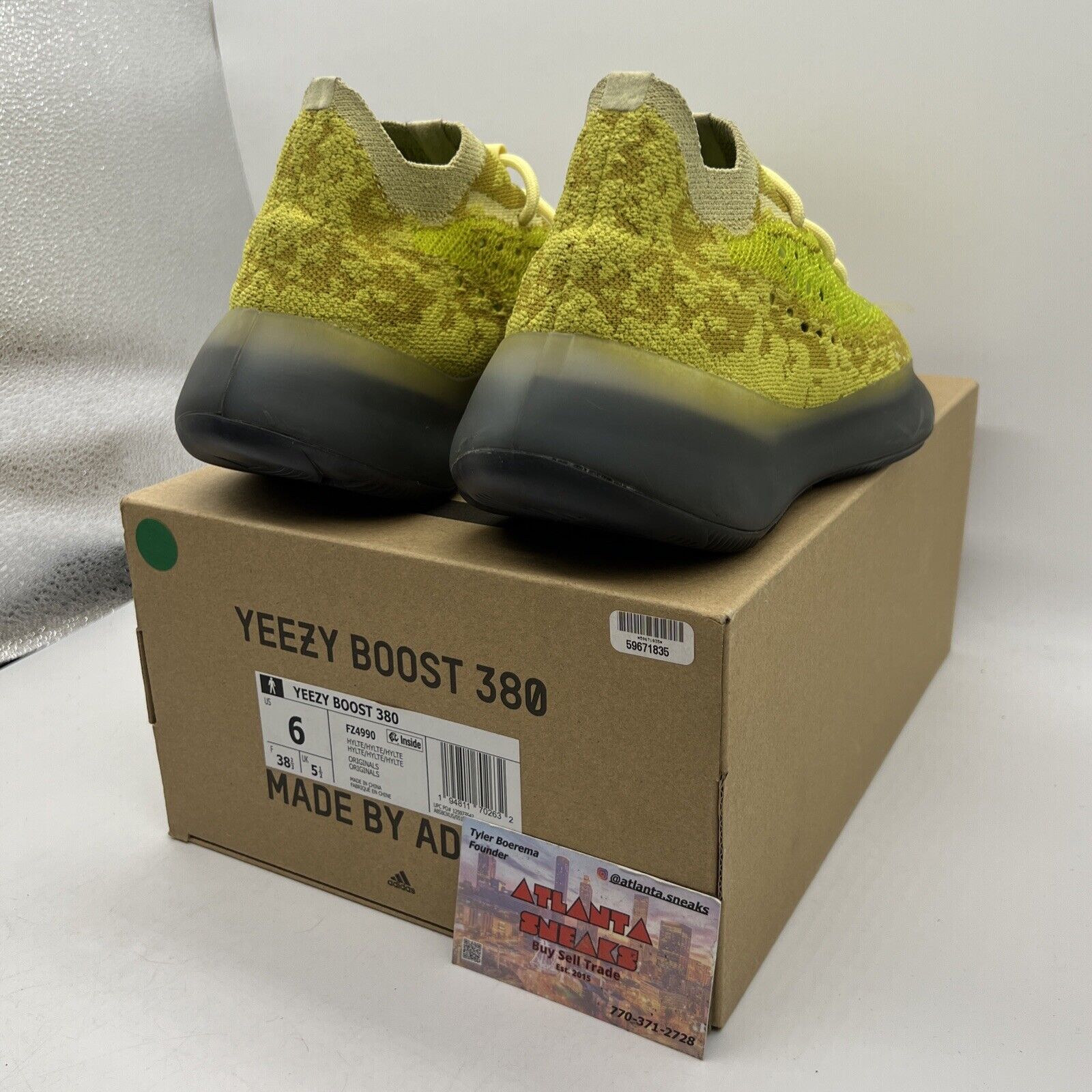 Size 6 - adidas Yeezy Boost 380 Hylte Yellow Icey (FZ4990)