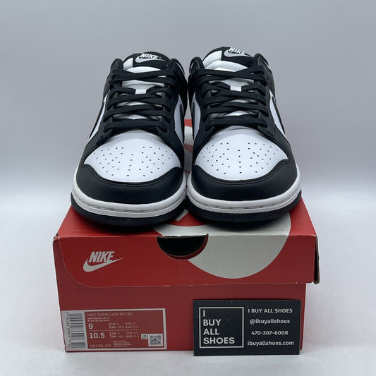 Size 9.5 - Nike Dunk Low Black White Leather Suede (DD1391-100)