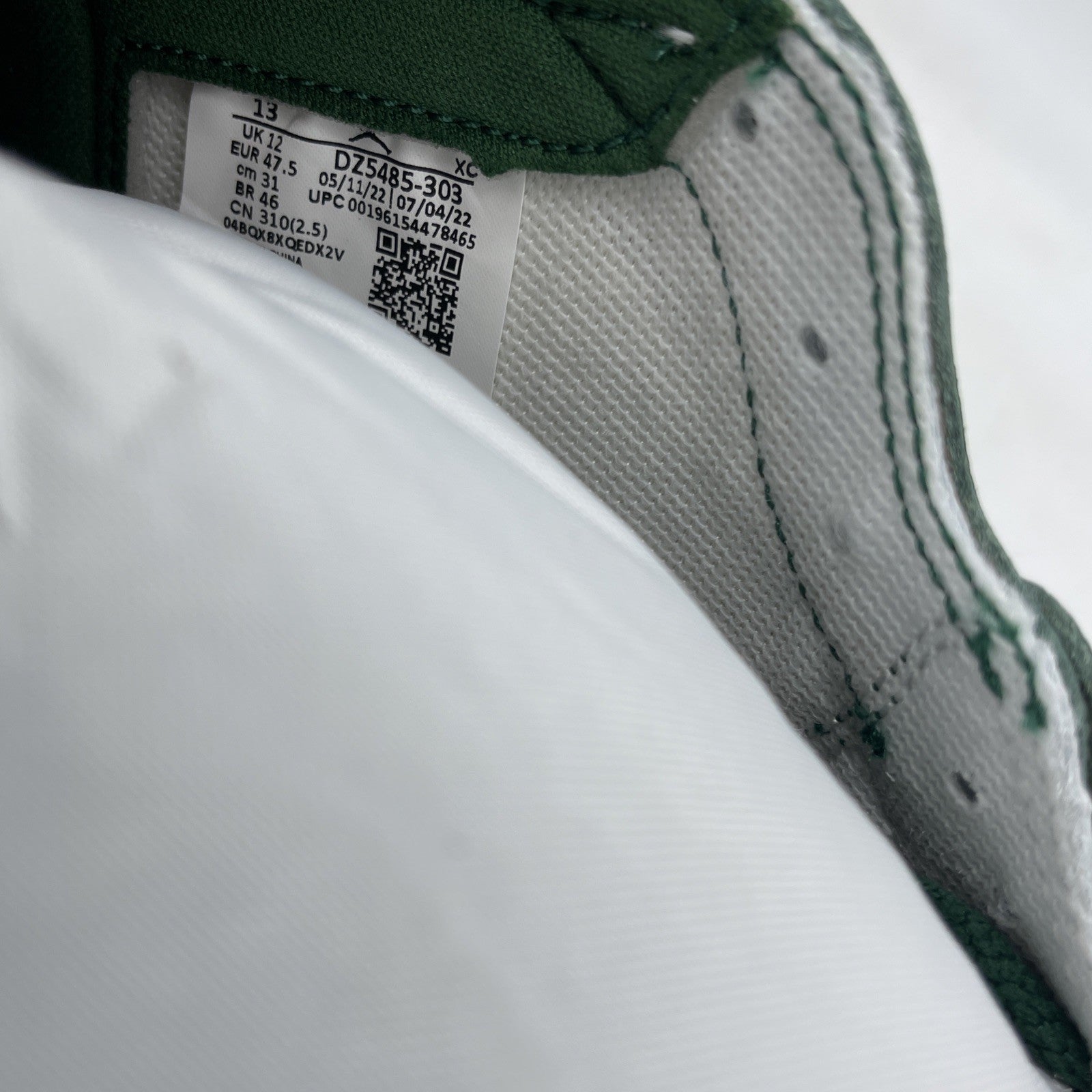 Size 13 - Air Jordan 1 Retro OG High Gorge Green White Silver (DZ5485-303)