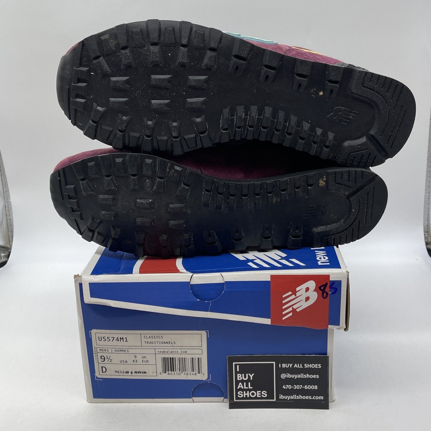 Size 9.5 - New Balance NB1 574 Custom Multicolor Purple Blue (US574M1)
