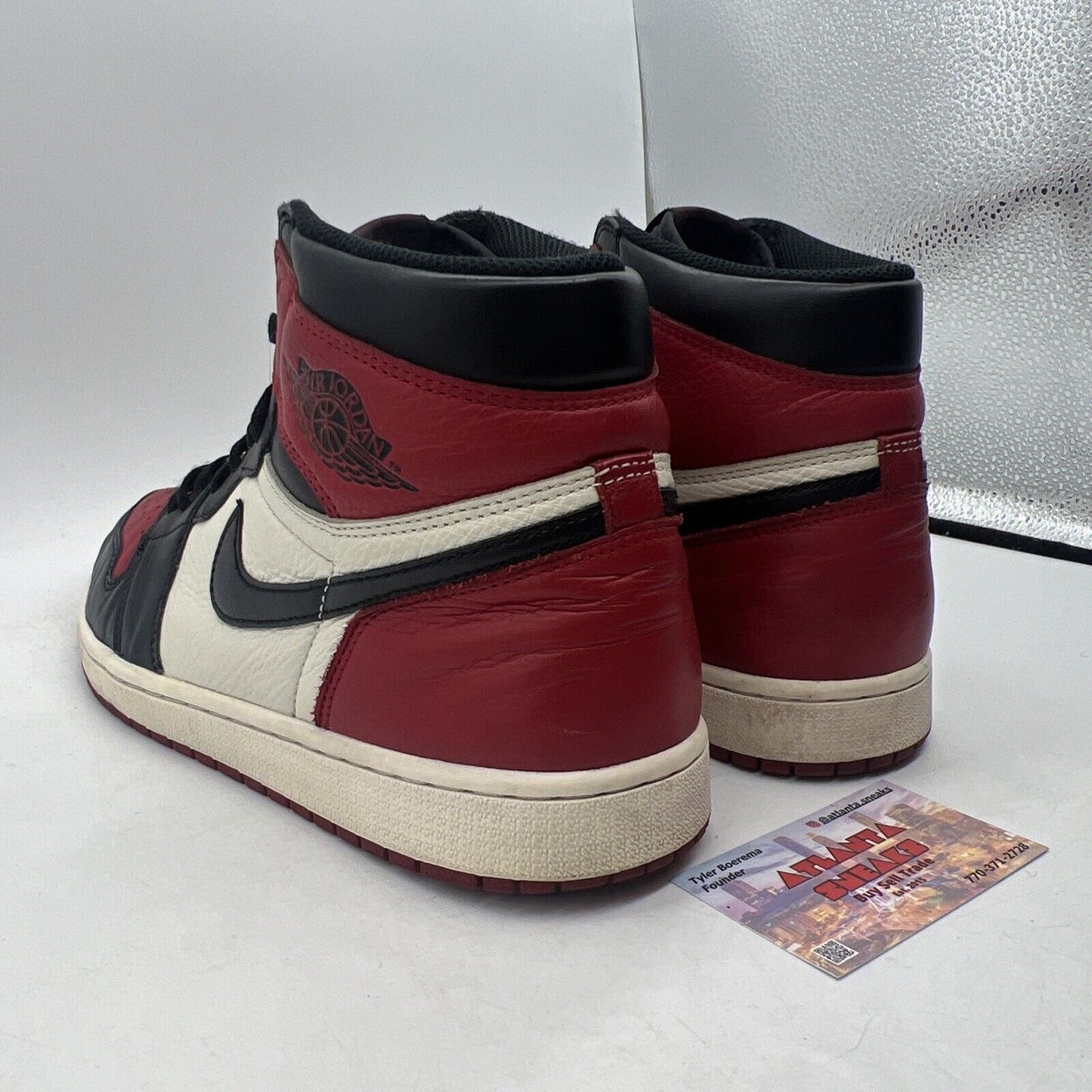 Size 11.5 - Jordan 1 Retro OG High Bred Toe Black White Red Leather (555088-610)