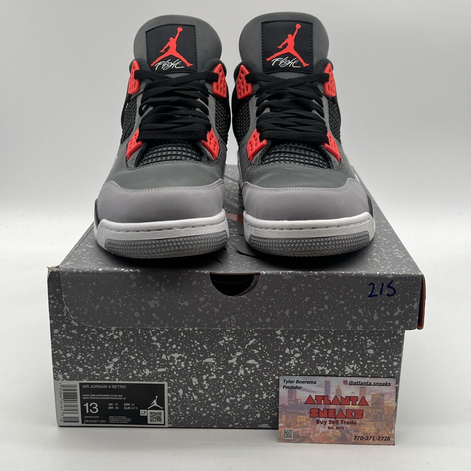 Size 13 - Jordan 4 Retro Mid Infrared Black Grey Red (DH6927-061)