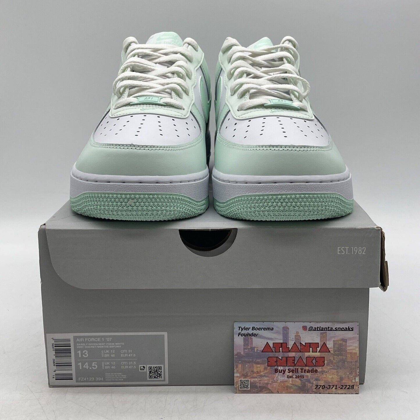 Size 13 - Nike Air Force 1 Low Mint Foam White Mint Green Leather (FZ4123-394)