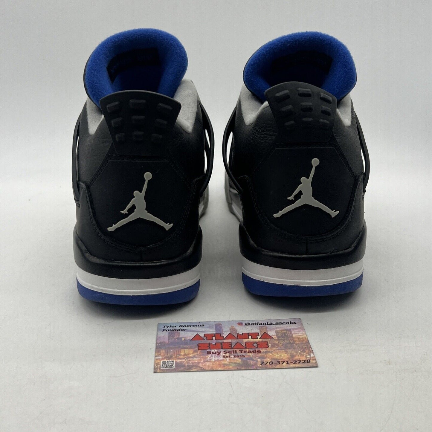 Size 10 - Jordan 4 Retro Motorsports Alternate 2017 Black Grey White 308497-006