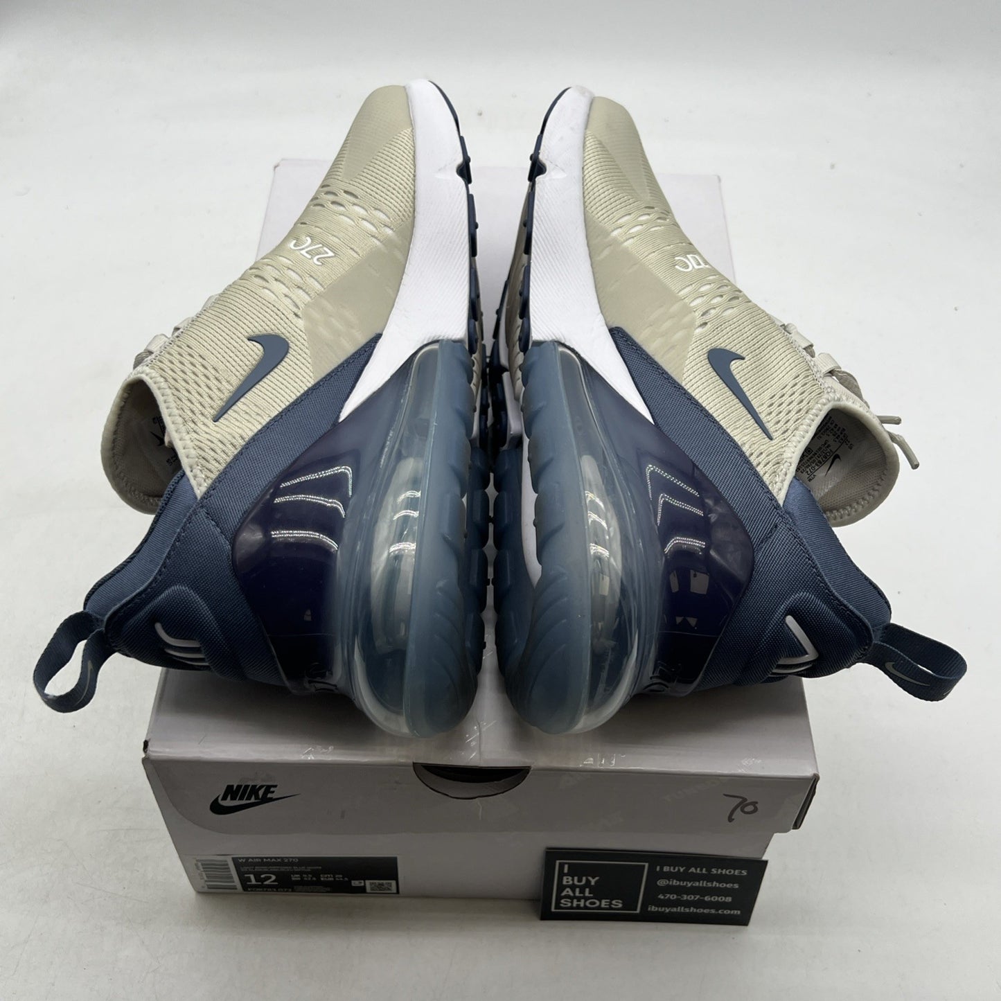 Size 12 - Nike Air Max 270 Light Bone Diffused Blue W (FQ8783-072)