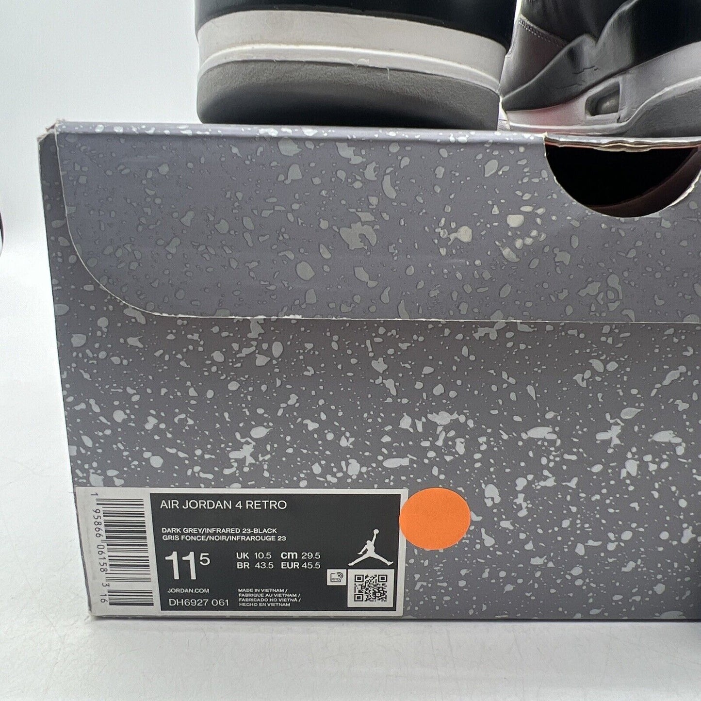 Size 11.5 - Jordan 4 Retro Mid Infrared Black Grey Suede (DH6927-061)