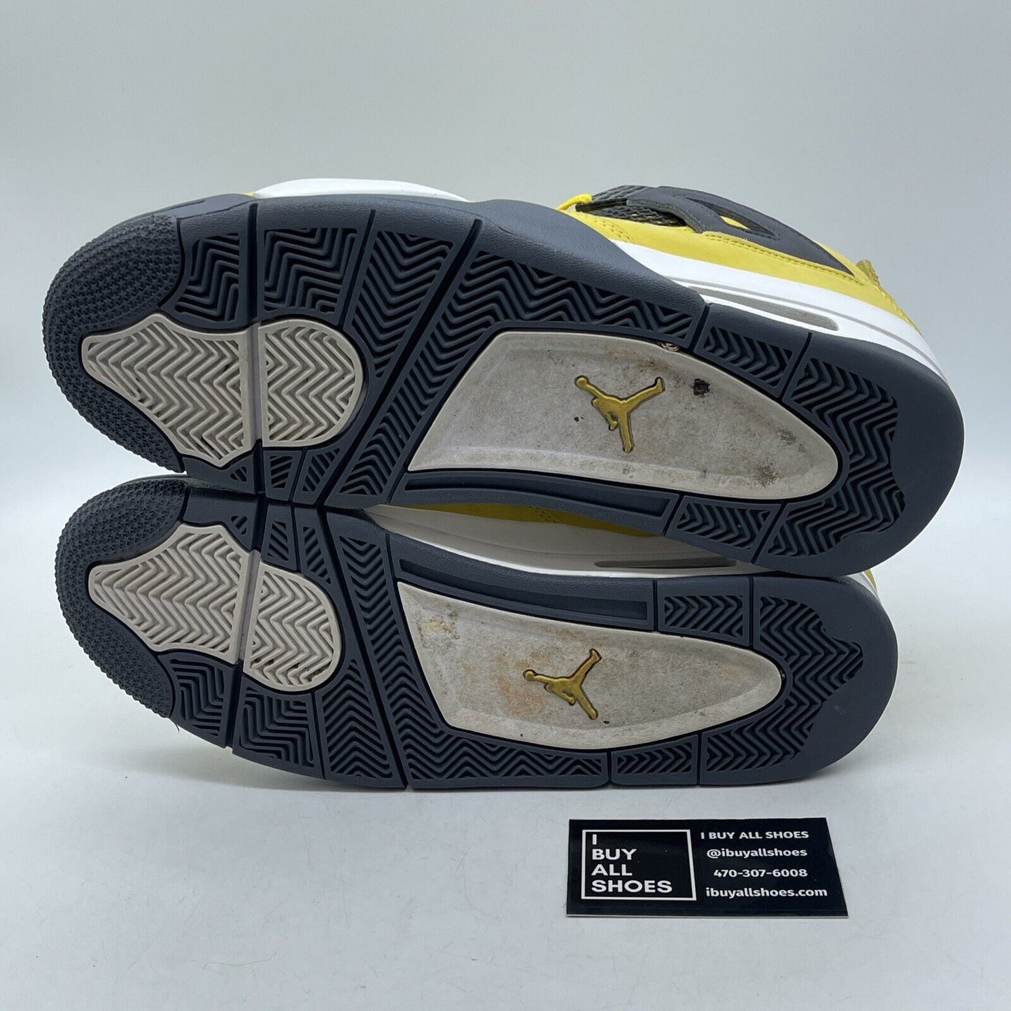Size 10 - Jordan 4 Retro Mid Lightning Yellow Grey Suede Leather (CT8527-700)