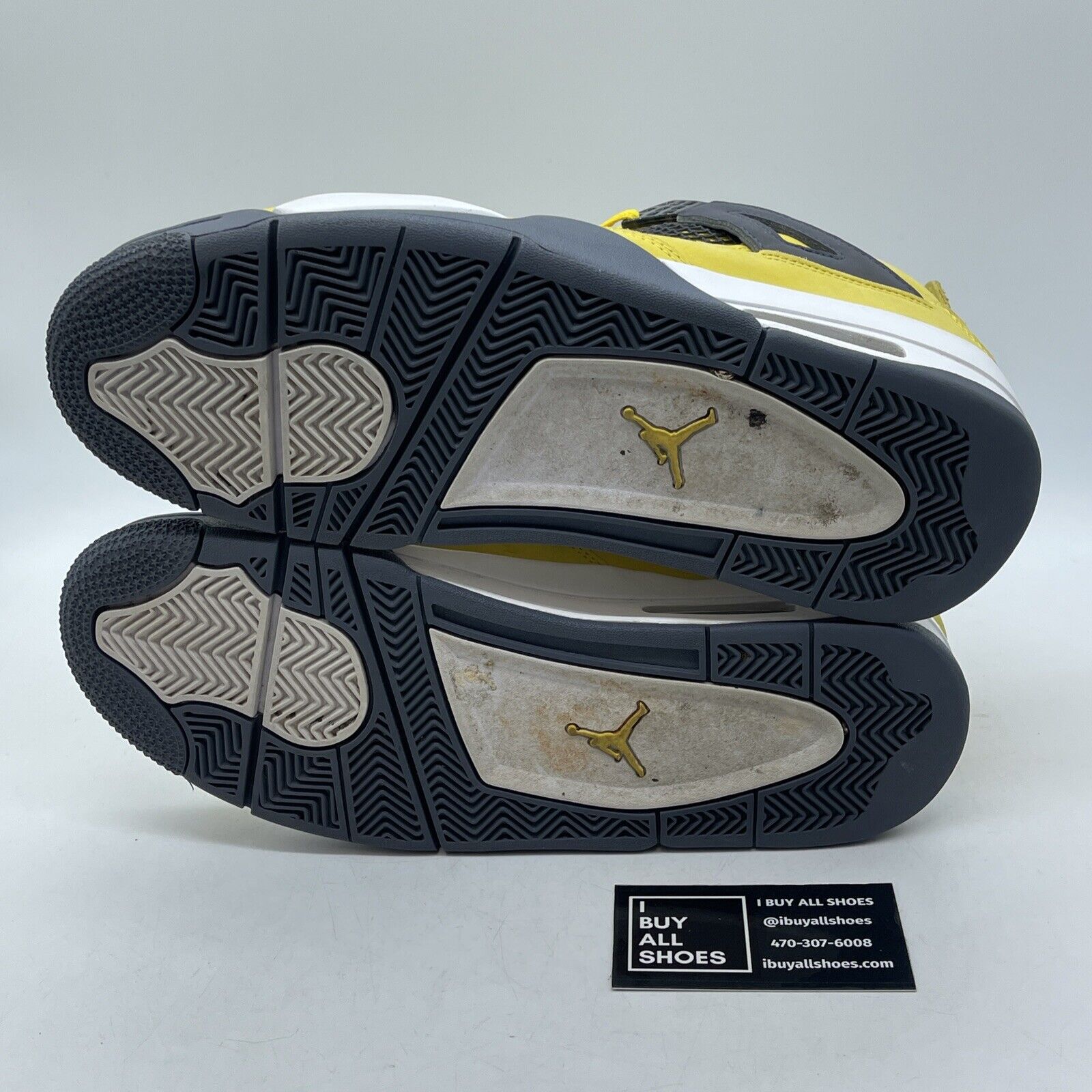 Size 10 - Jordan 4 Retro Mid Lightning Yellow Grey Suede Leather (CT8527-700)