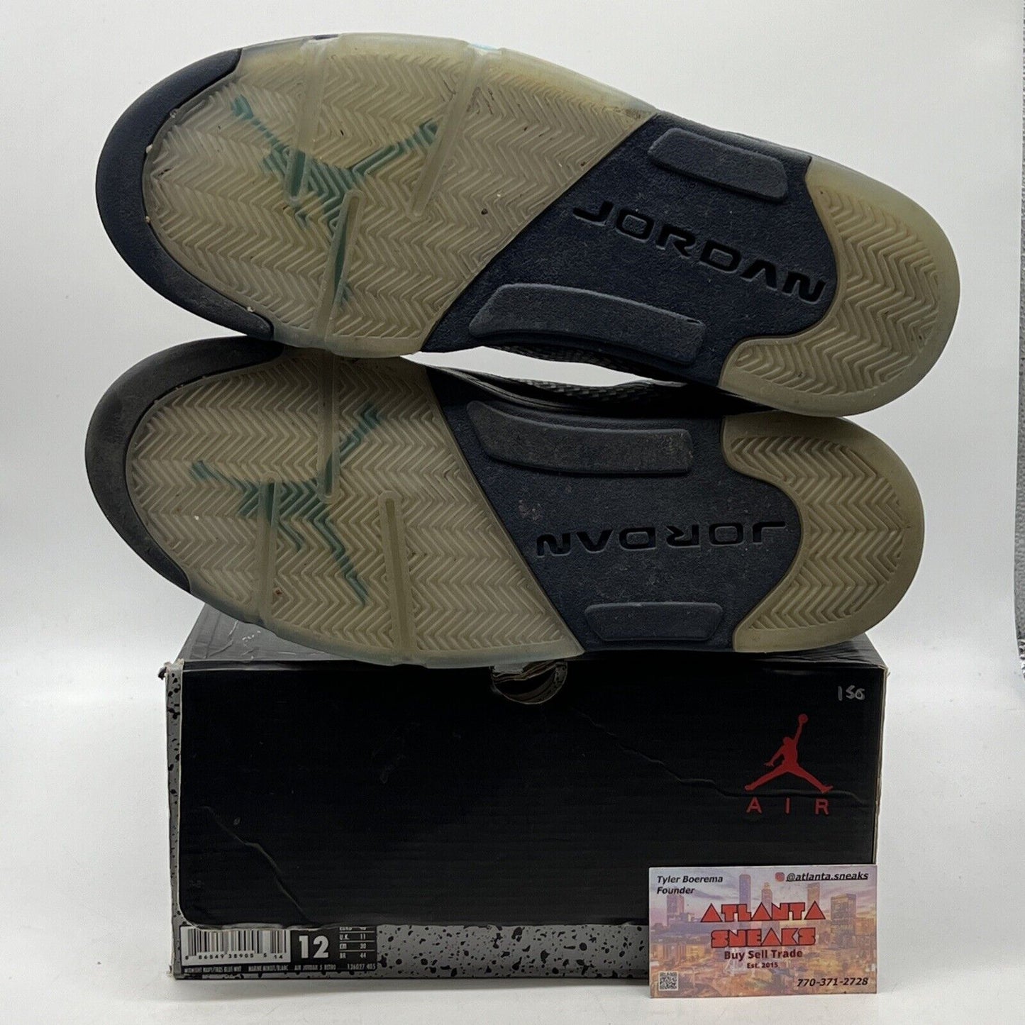 Size 12 - Air Jordan 5 Retro Pre-Grape Navy Blue Leather (136027-405)