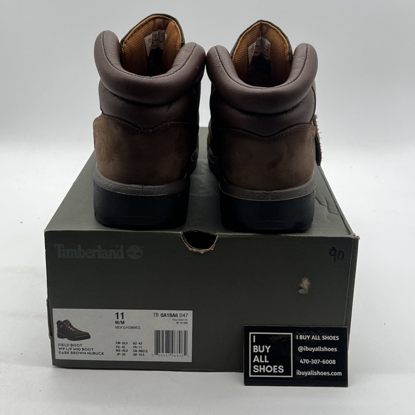 Size 11 - Men's Timberland Field Waterproof Mid Boots TB-0A18A6-D47 Brown Nubuck
