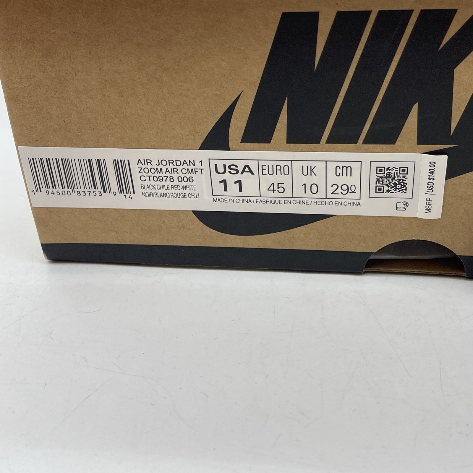 Size 11 - Air Jordan 1 Zoom Comfort High Chile Red Black Suede (CT0978-006)