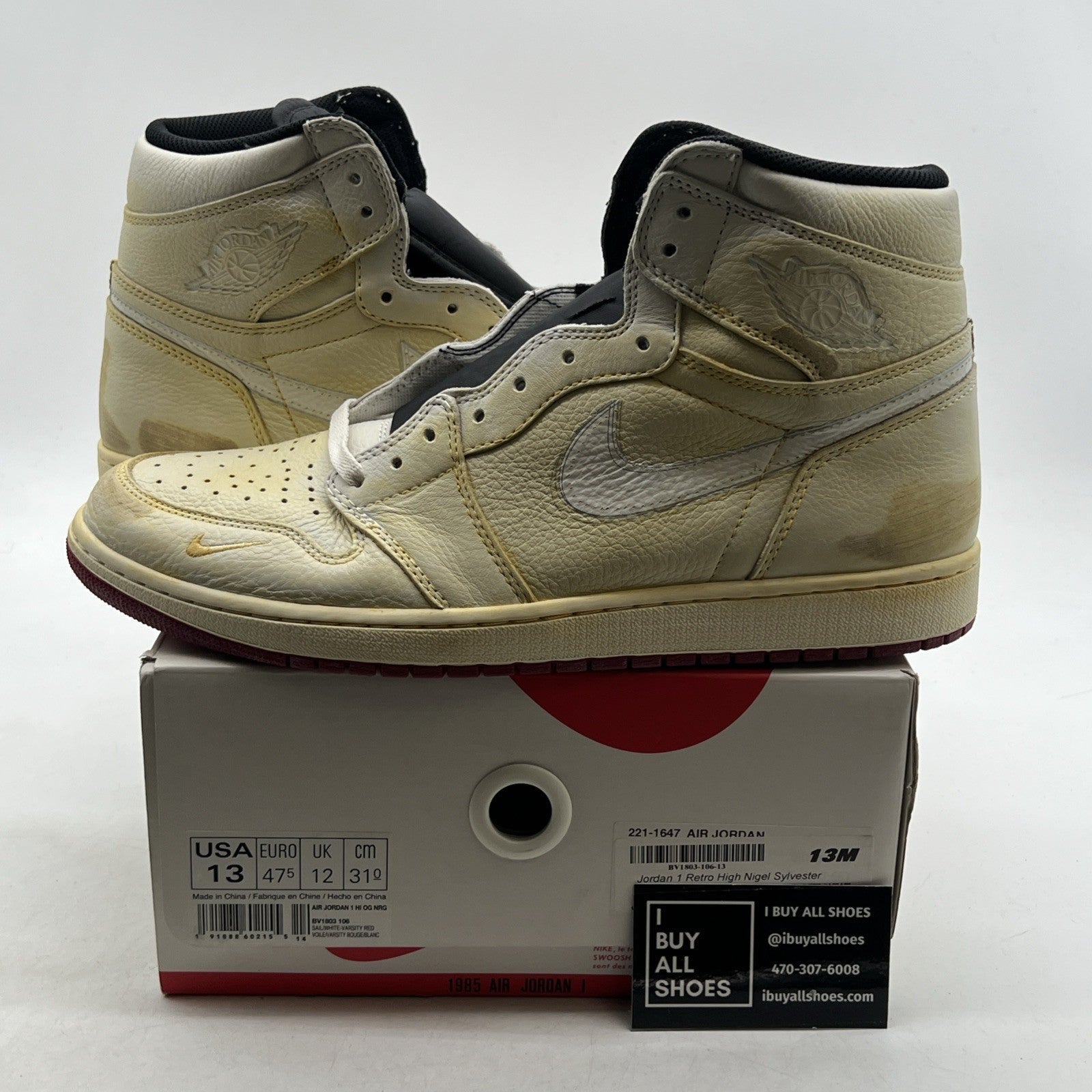 Size 13 - Air Jordan 1 Retro High OG Nigel Sylvester 2018 (BV1803-106)