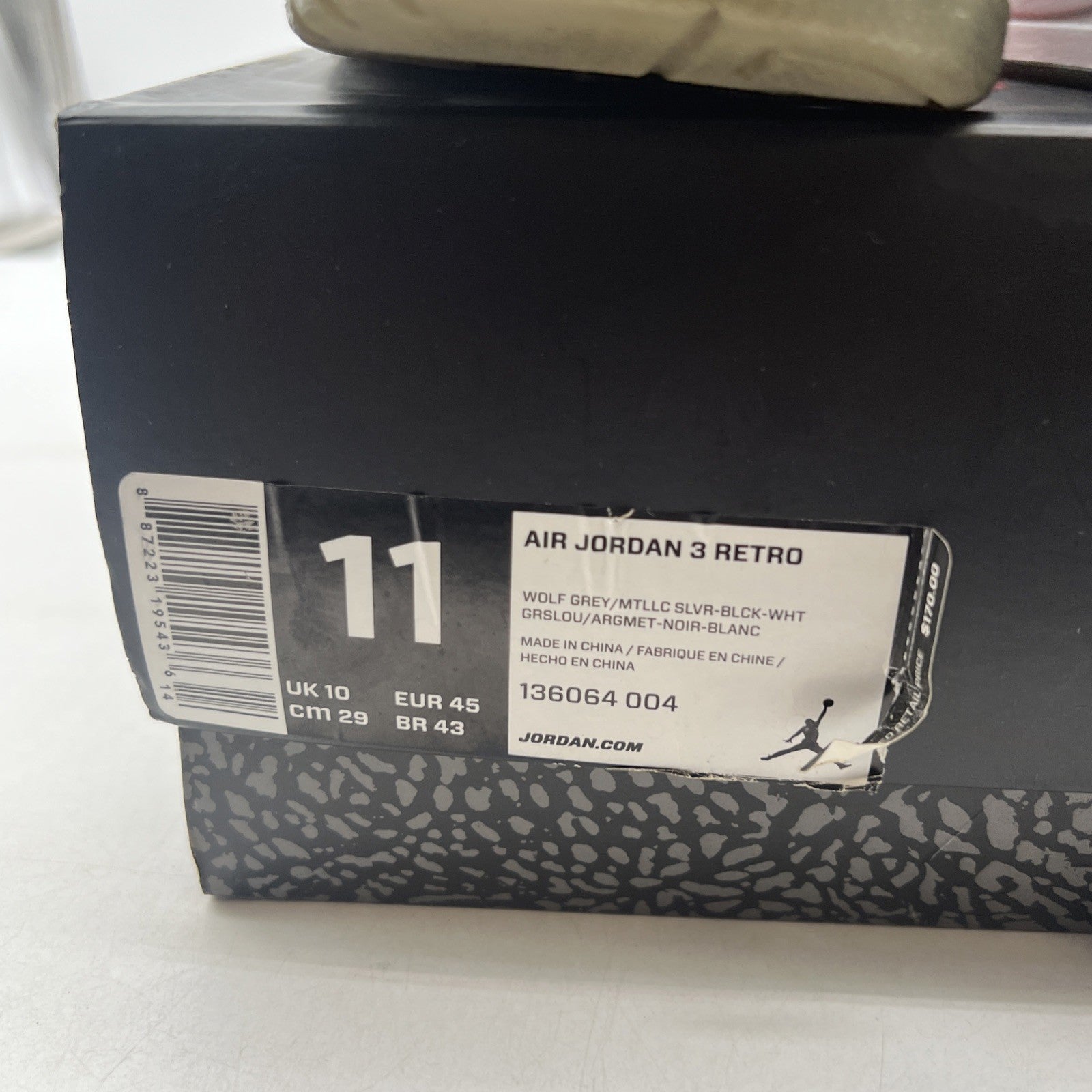 Size 11 - Air Jordan 3 Retro Wolf Grey (136064-004)