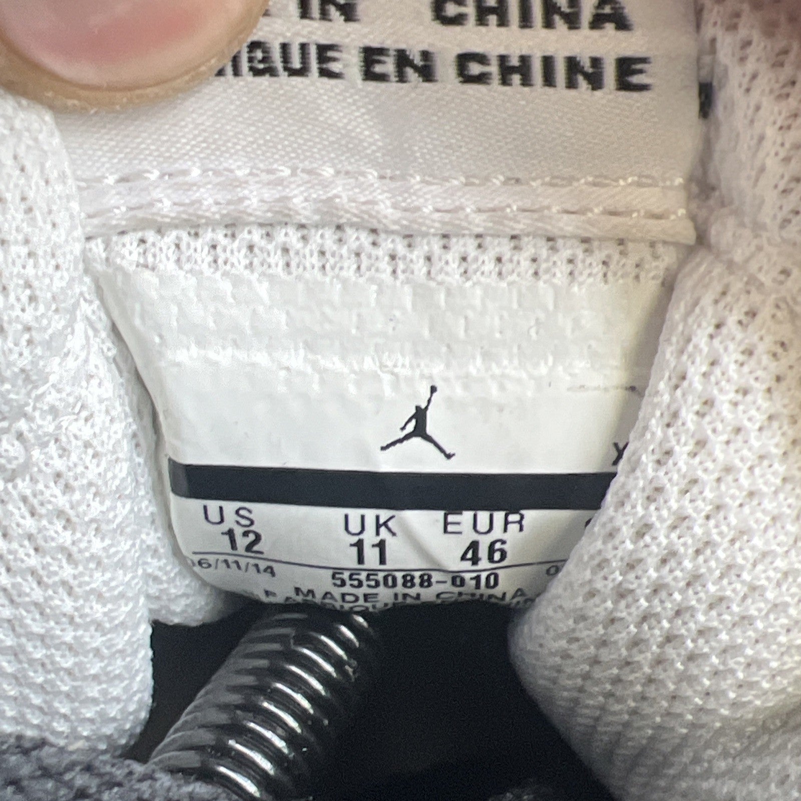 Size 12 - Air Jordan 1 Retro OG 2014 High Black White (555088-010)