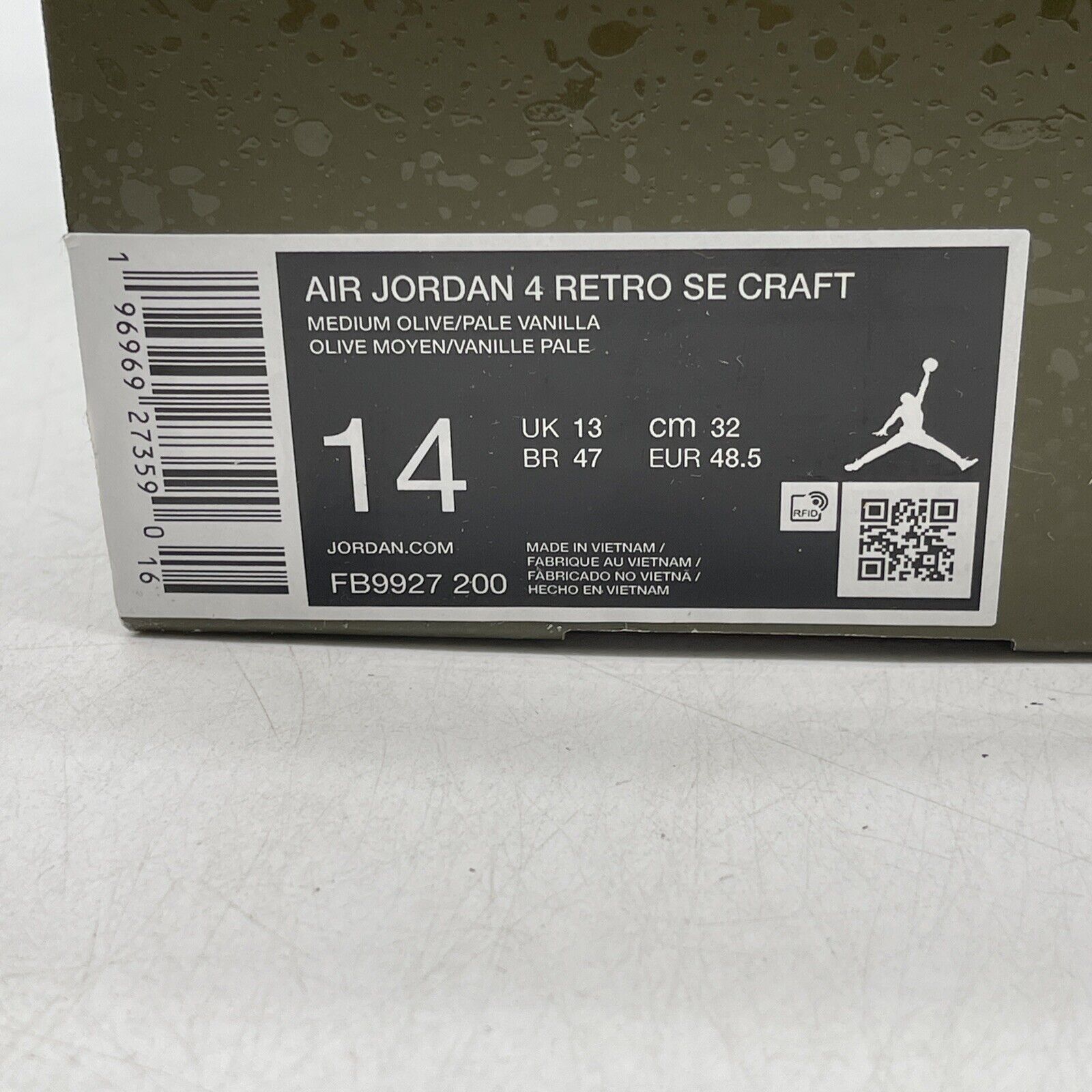 Size 14 - Jordan 4 SE Retro Low Craft - Olive Black Black Suede (FB9927-200)