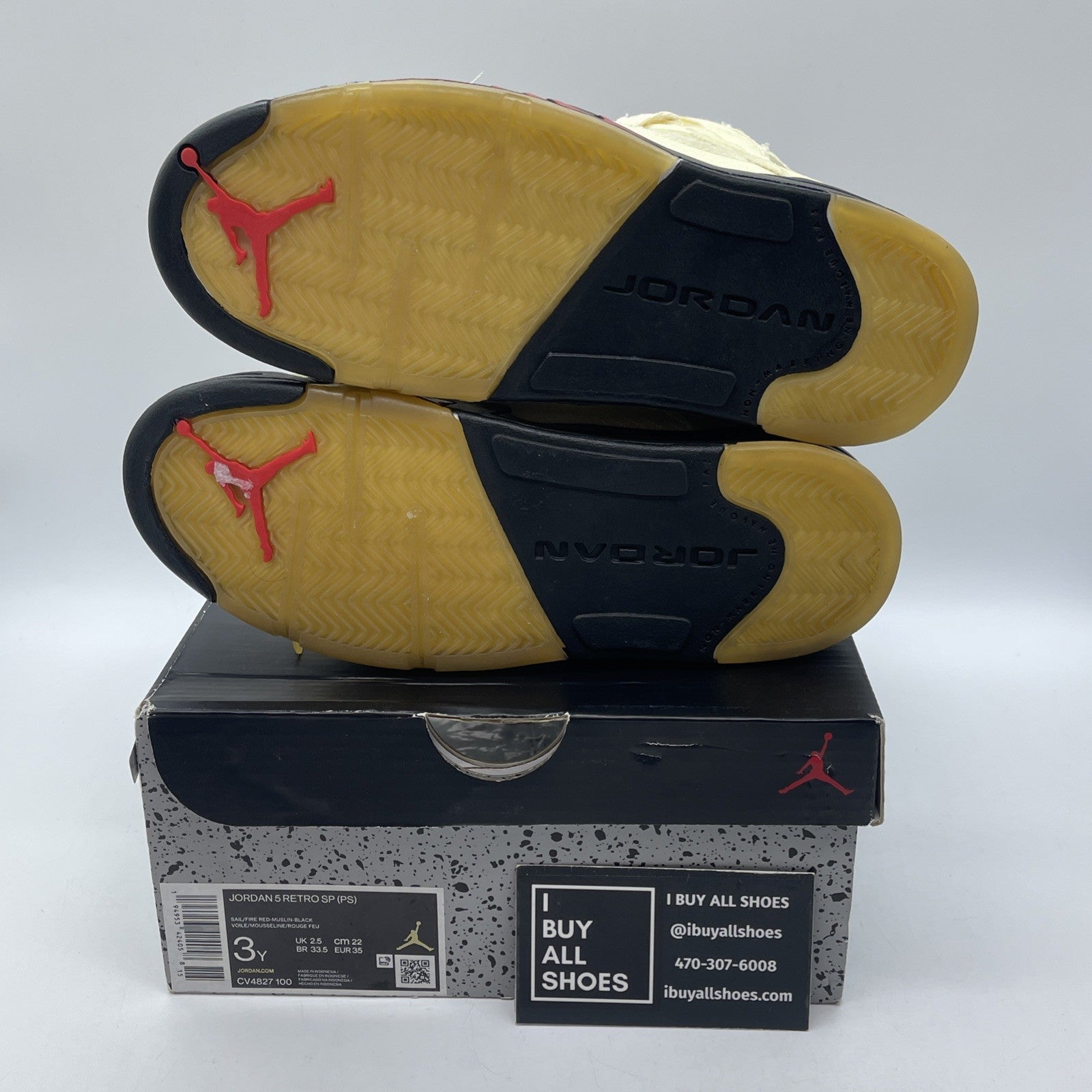 Size 3Y(PS) - Jordan 5 Retro SP x Off-White Mid Sail Suede (CV4827-100)