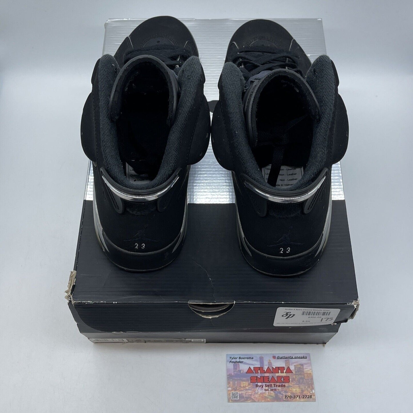 Size 8.5 - Jordan 6 Retro Mid Chrome Black (DX2836-001)