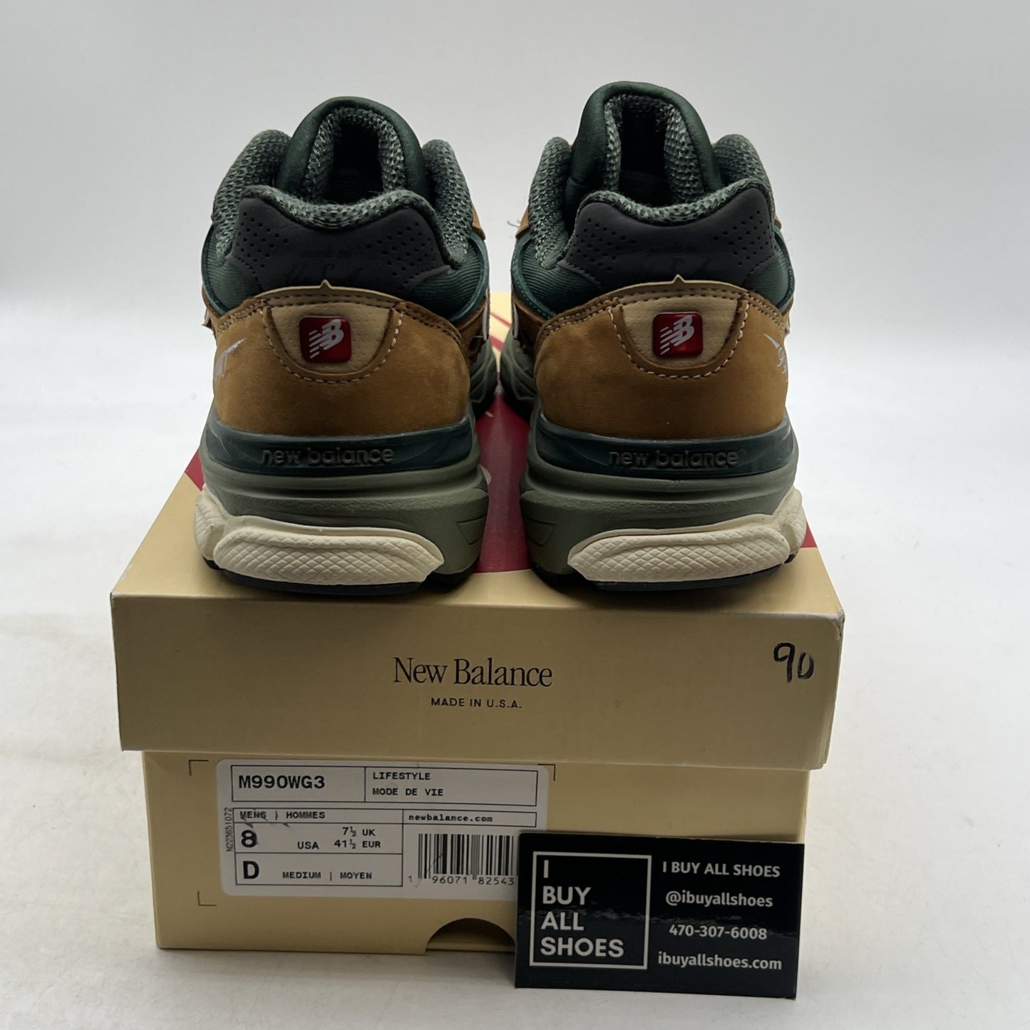Size 8 - New Balance Teddy Santis x 990v3 Made in USA Tan Green (M990WG3)
