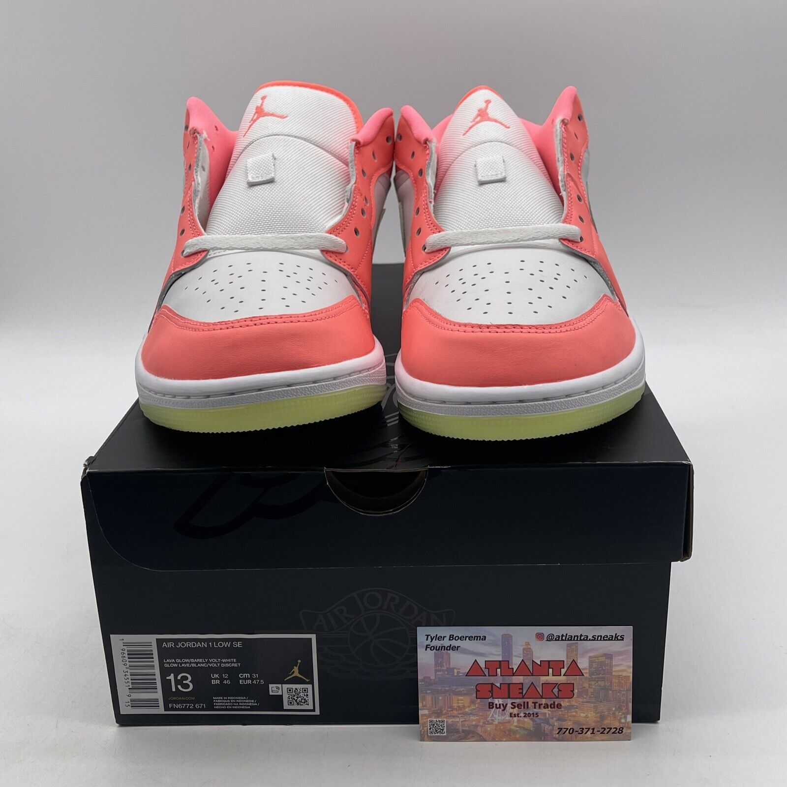 Size 13 - Air Jordan 1 SE Low Lava Glow Pink White Yellow Leather (FN6772-671)