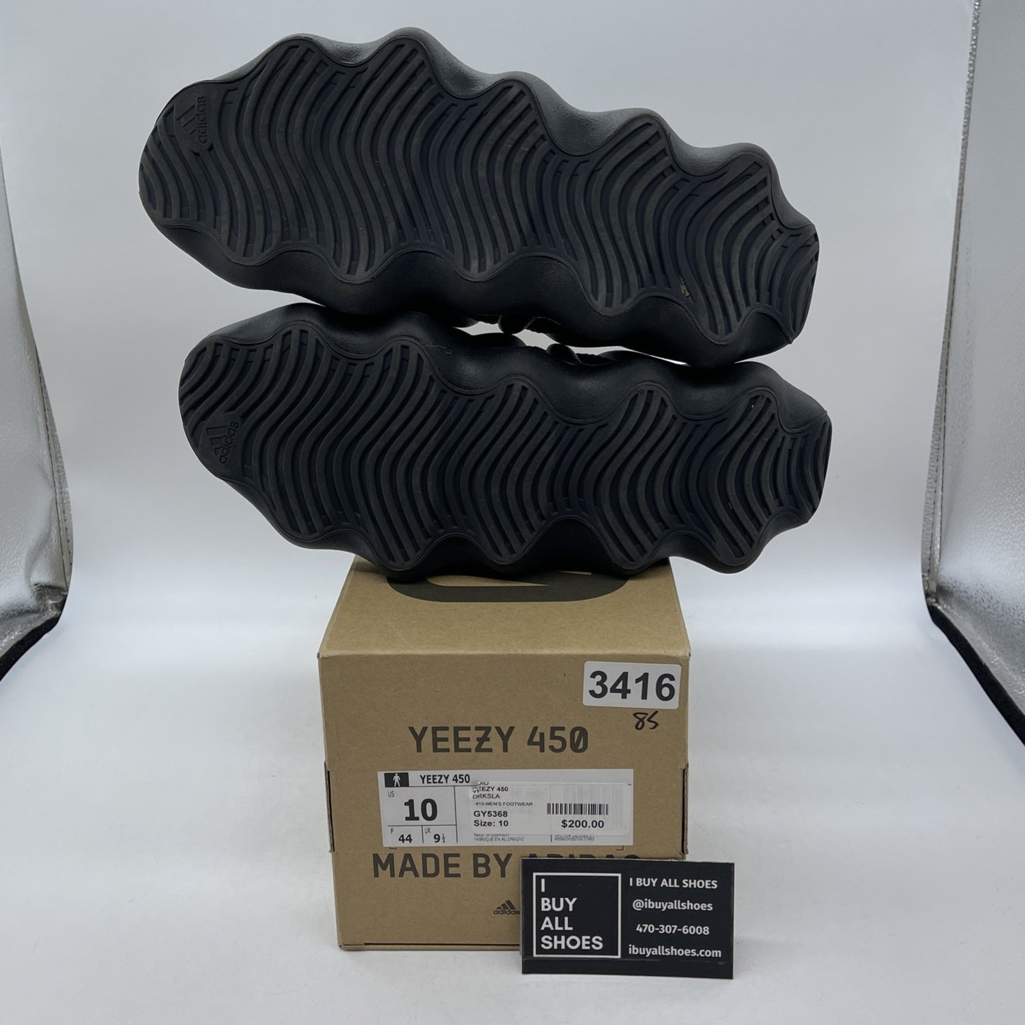 Size 10 - adidas Yeezy 450 Dark Slate Black Grey Suede (GY5368)