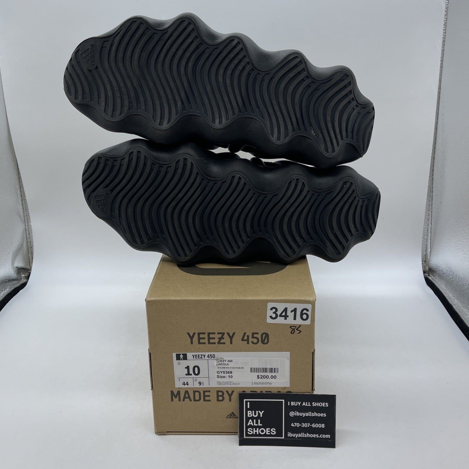 Size 10 - adidas Yeezy 450 Dark Slate Black Grey Suede (GY5368)